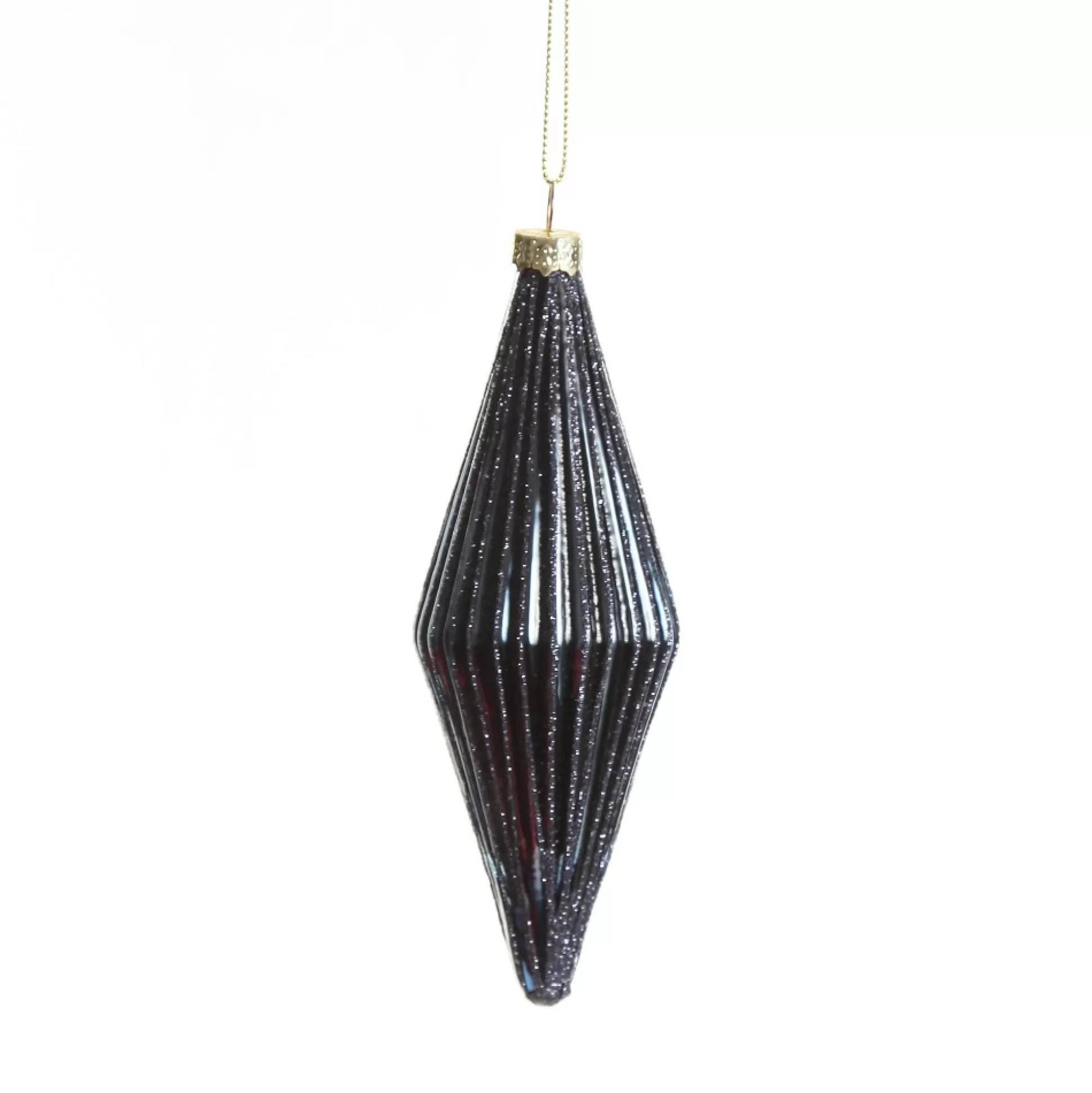Midnight Blue Ribbed Teardrop Christmas Bauble Decorative Christmas Baubles |