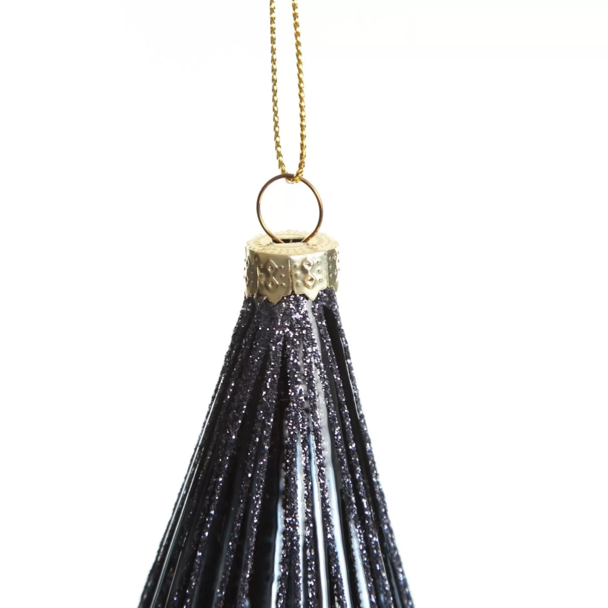 Midnight Blue Ribbed Teardrop Christmas Bauble Decorative Christmas Baubles |