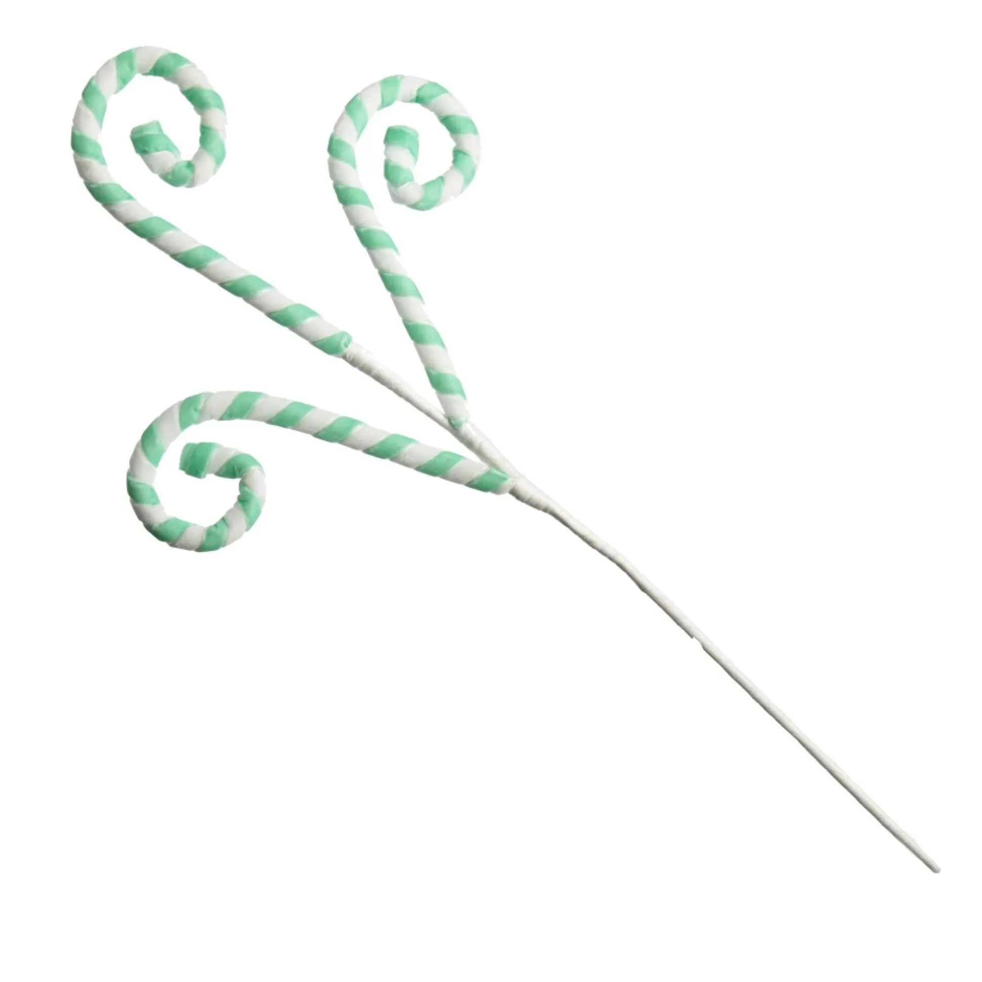 Mint and White Velvet Candy Cane Pick Christmas Tree Picks |