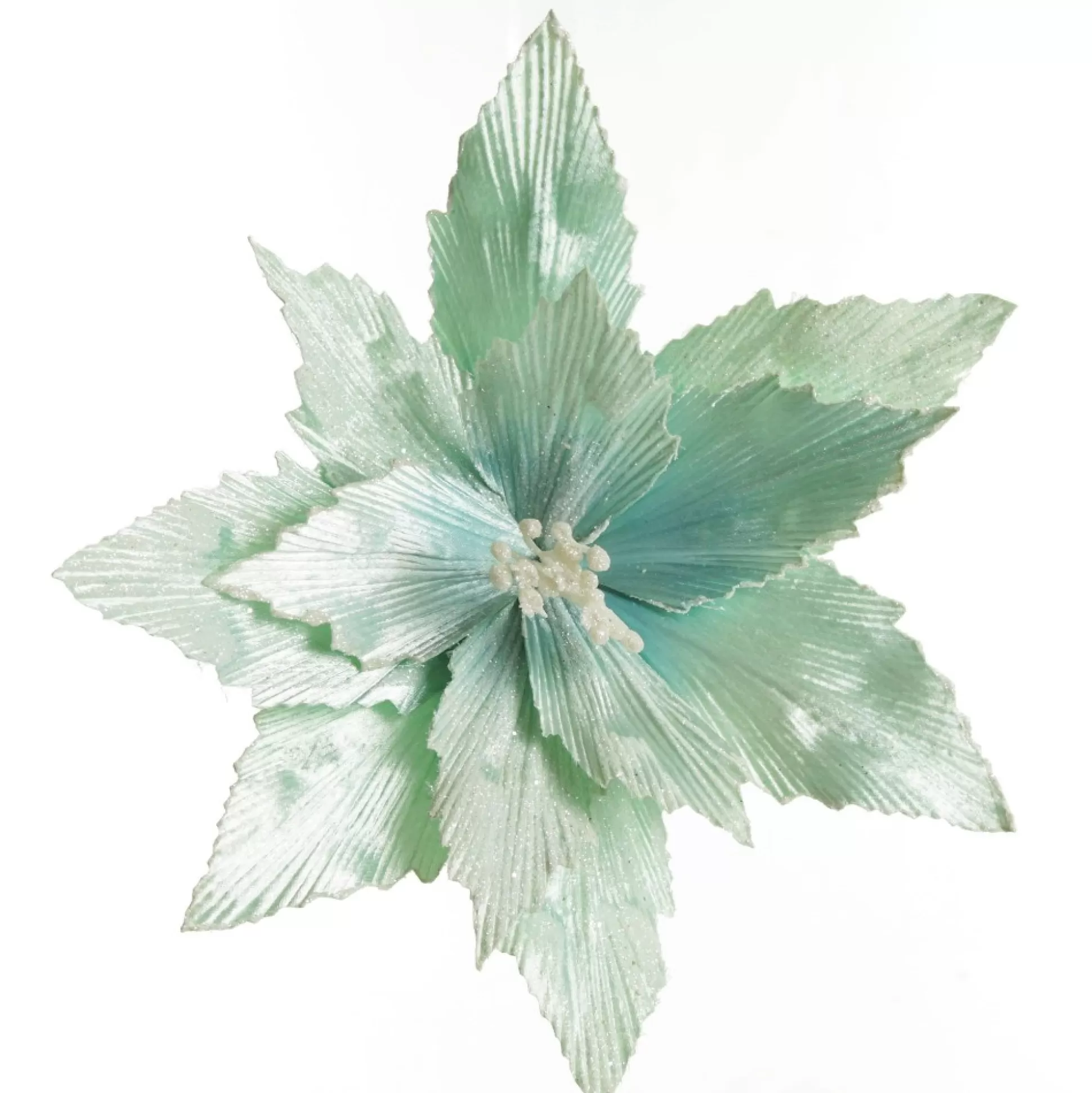 Mint Poinsettia Flower Clip Christmas Flowers |
