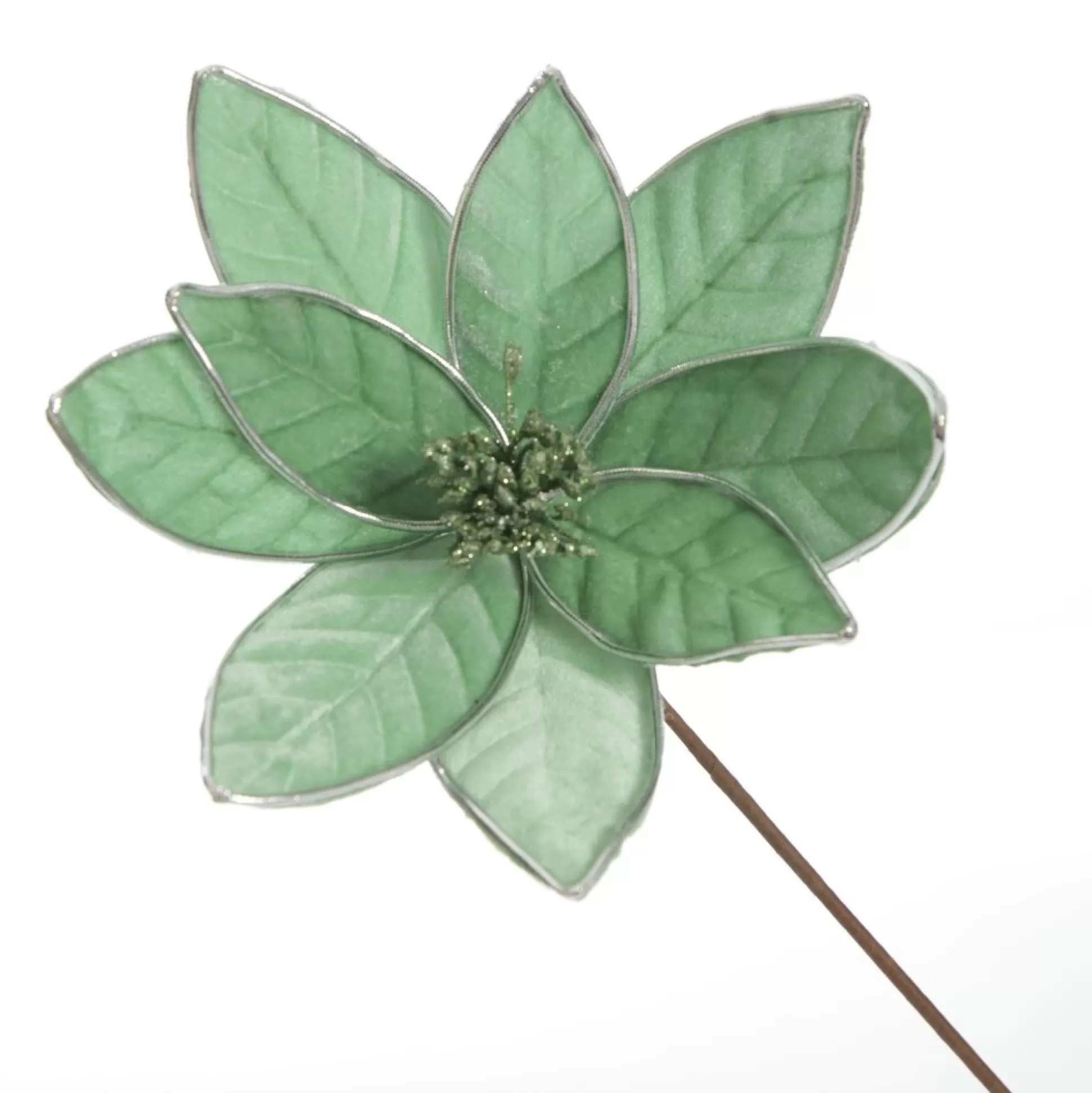 Mint Velvet Flower Stem with Silver Trim Christmas Flowers |