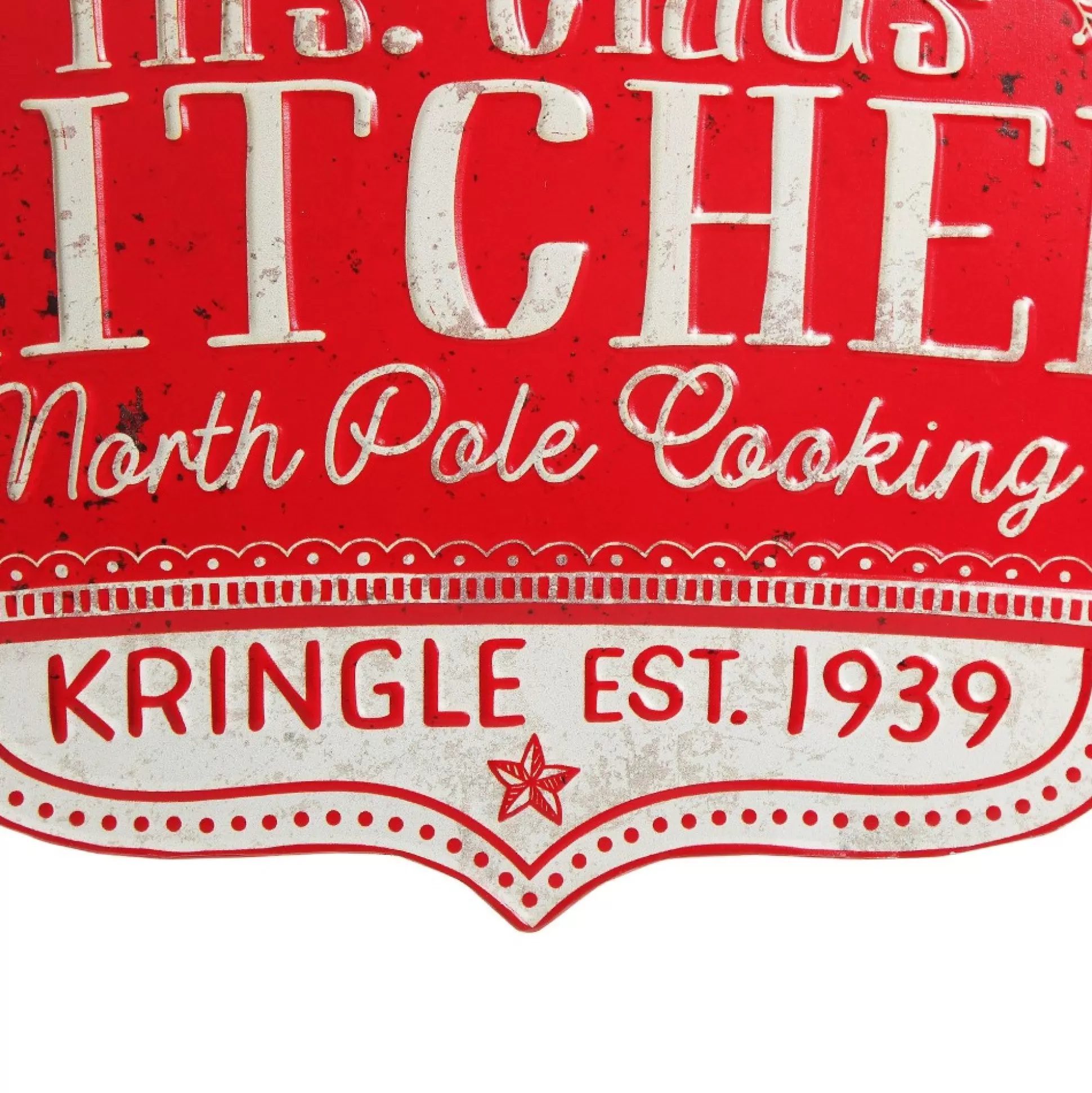Mrs Claus Kitchen Retro Metal Christmas Sign Wall Hangings And Signs |