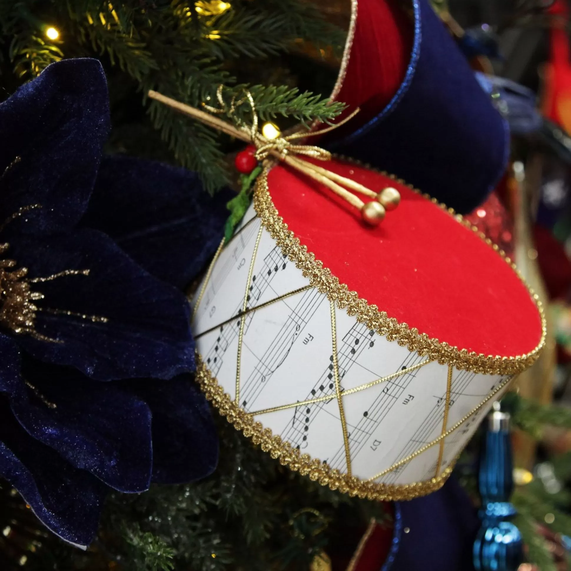 Musical Note Christmas Drum Tree Decoration Christmas Tree Decorations |