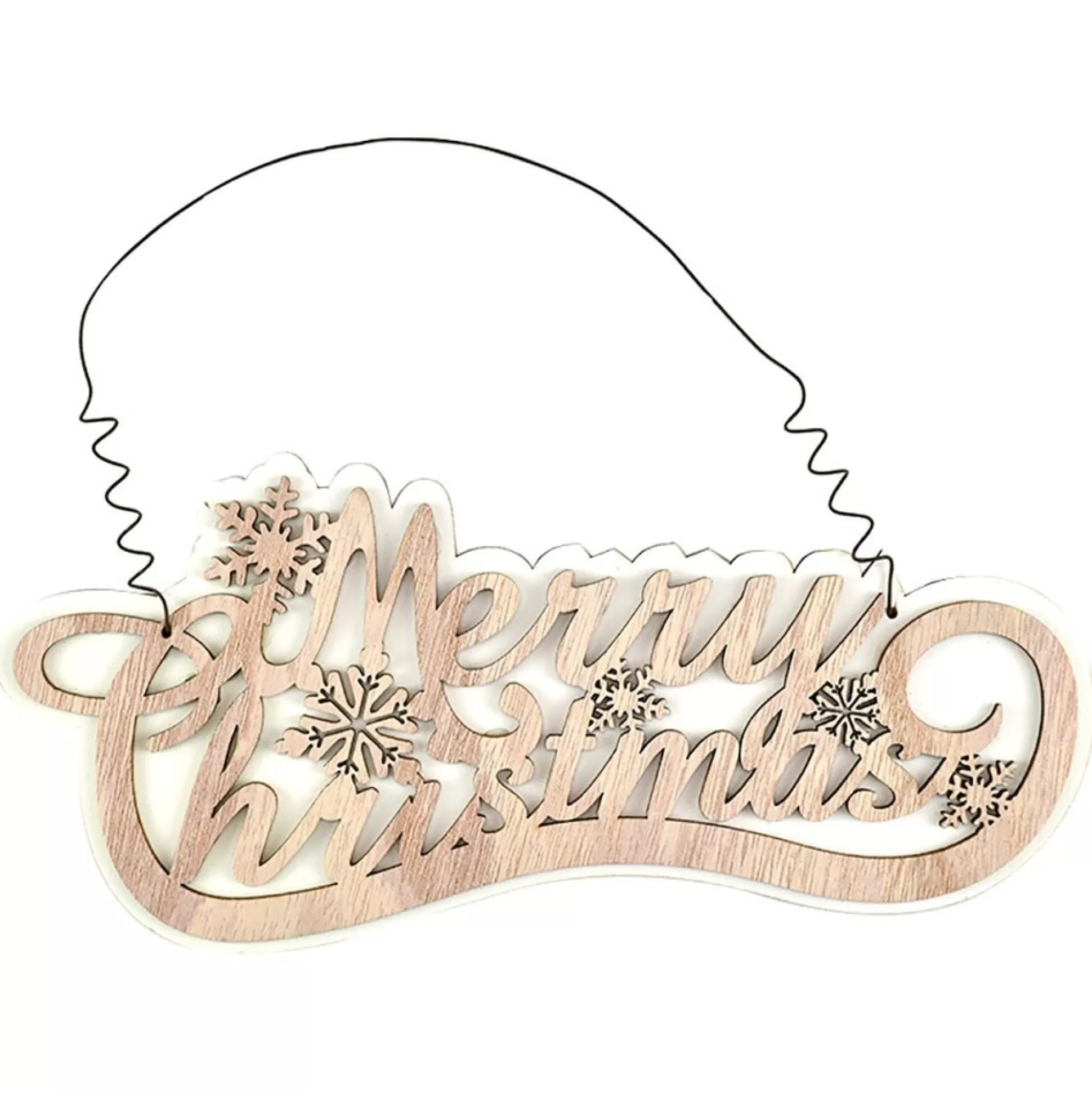 Natural and White Wood Merry Christmas Script Sign Diy Wreaths |