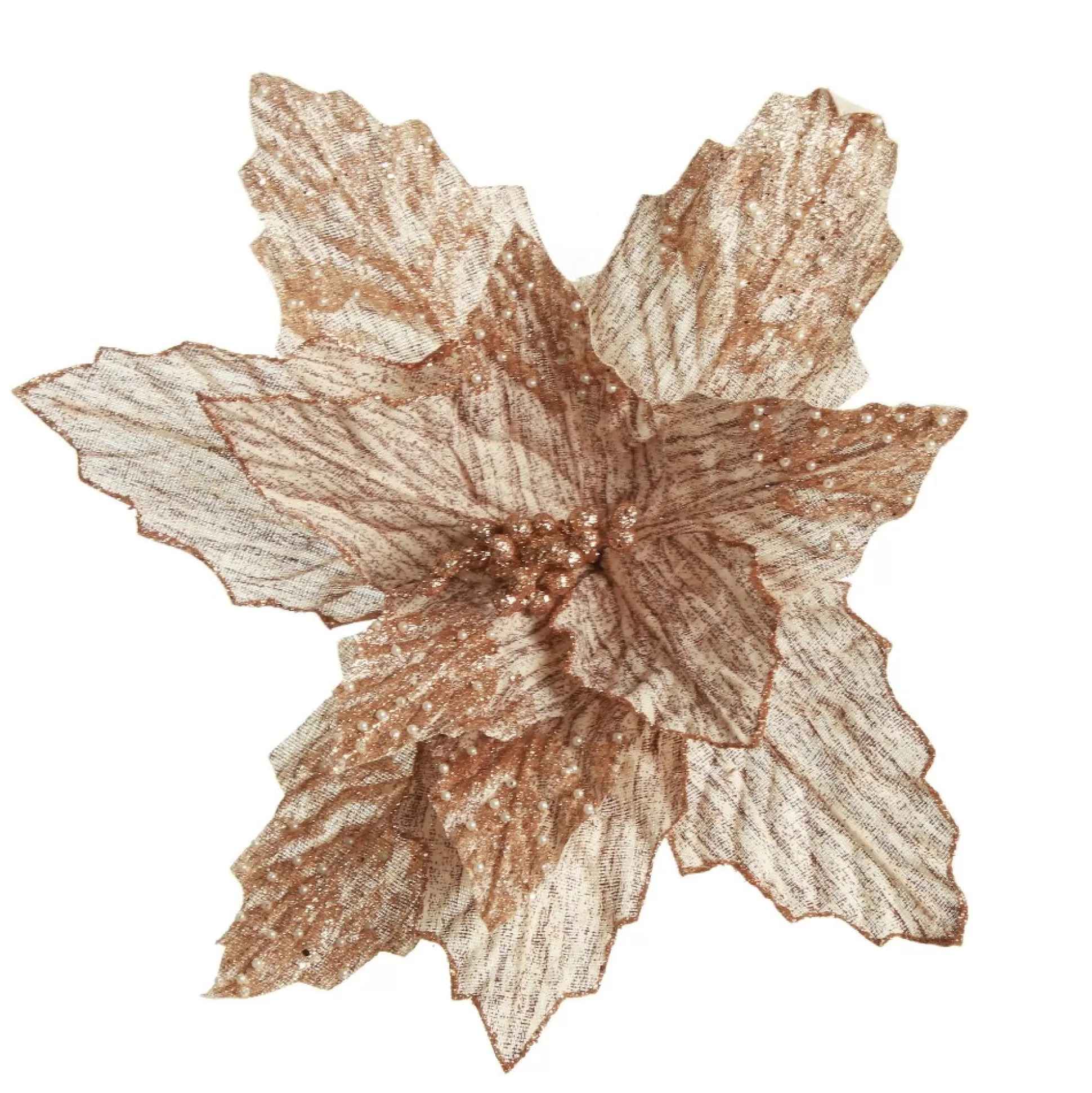 Natural Poinsettia Flower Clip with Glitter Tips Christmas Flowers |