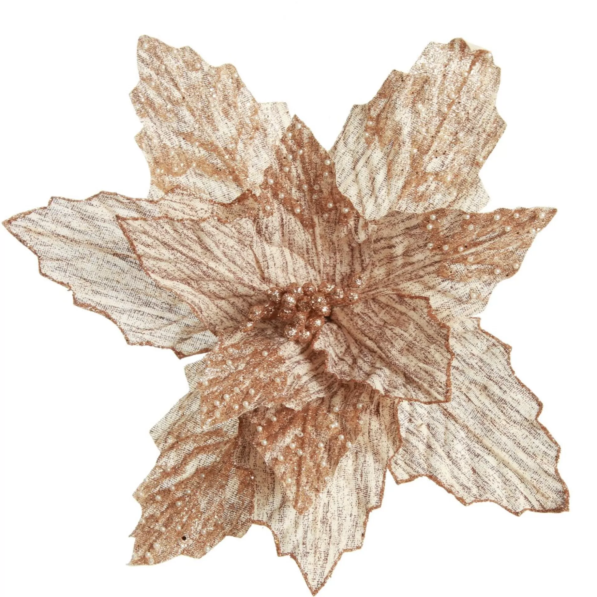Natural Poinsettia Flower Clip with Glitter Tips Christmas Flowers |
