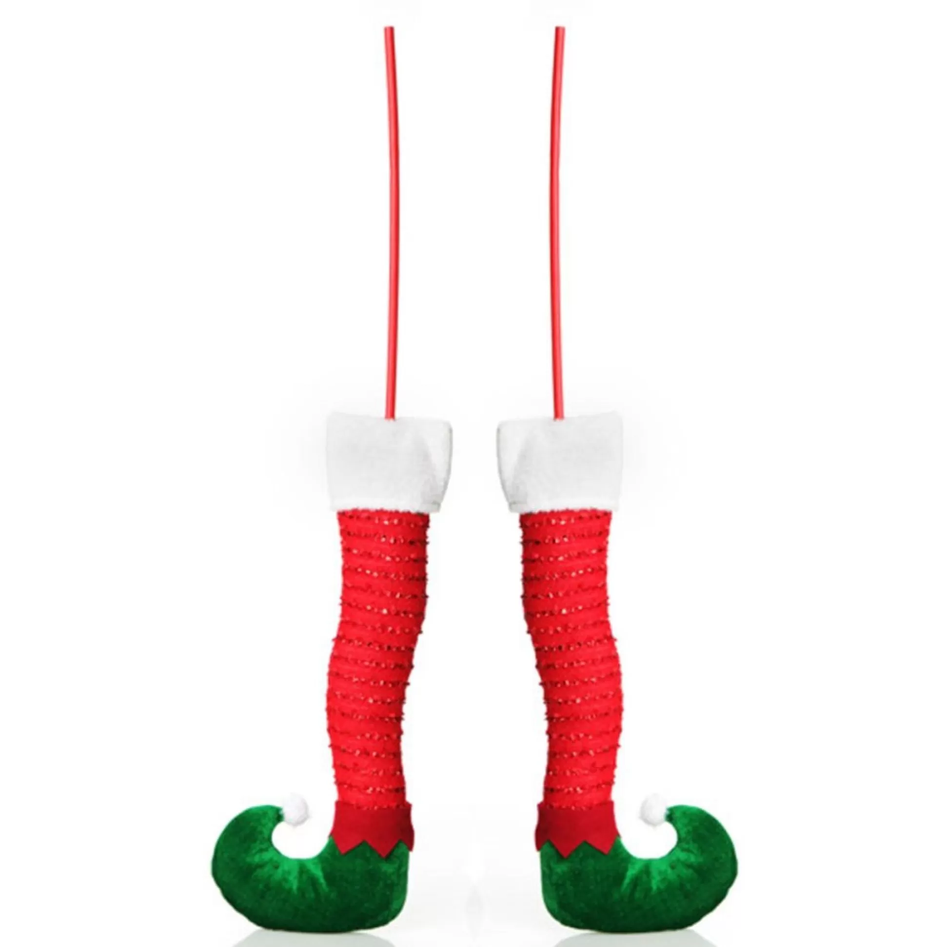 Pair of Red Christmas Elf Legs - Medium Christmas Tree Picks |