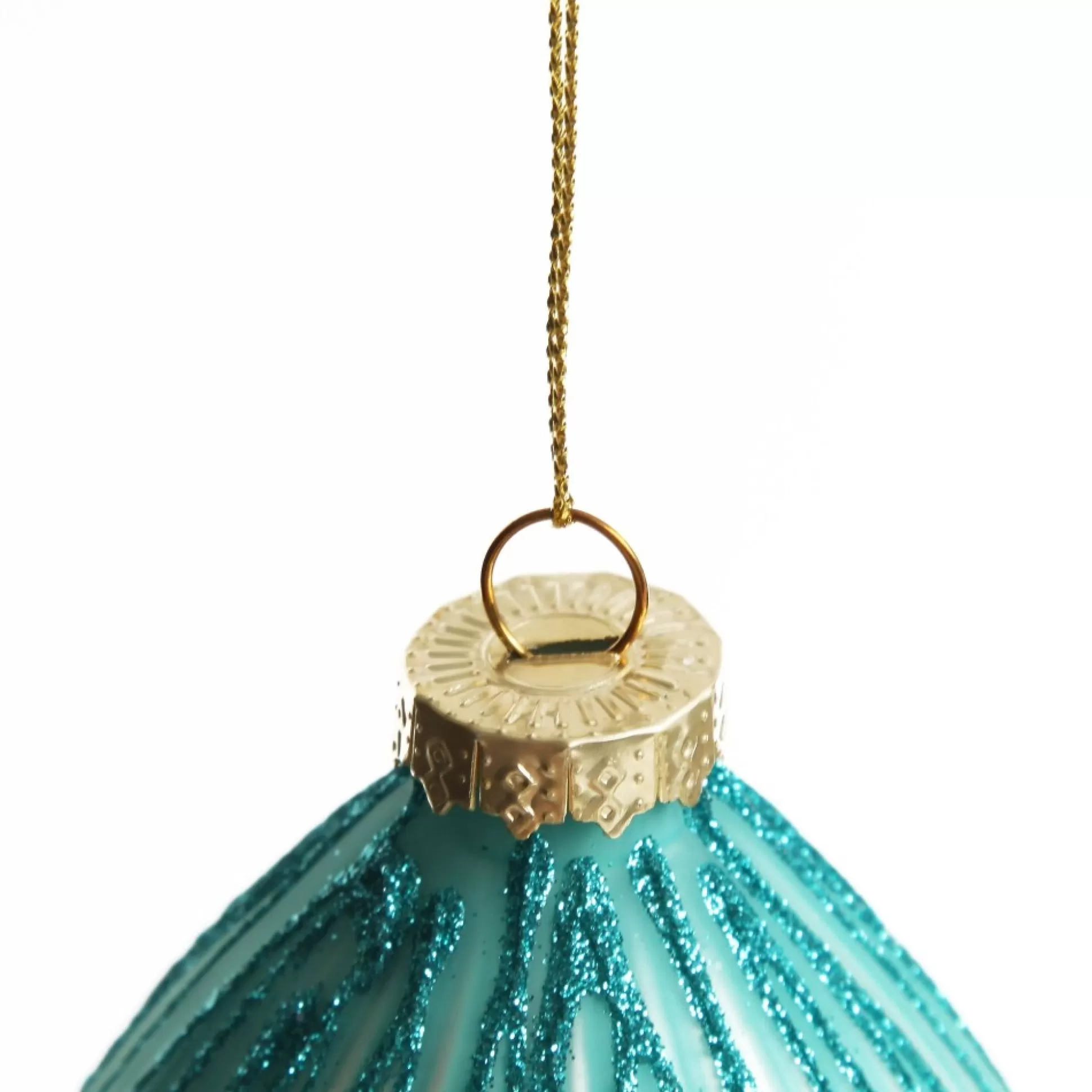 Pale Blue Glass Ribbed Teardrop Christmas Bauble Decorative Christmas Baubles |