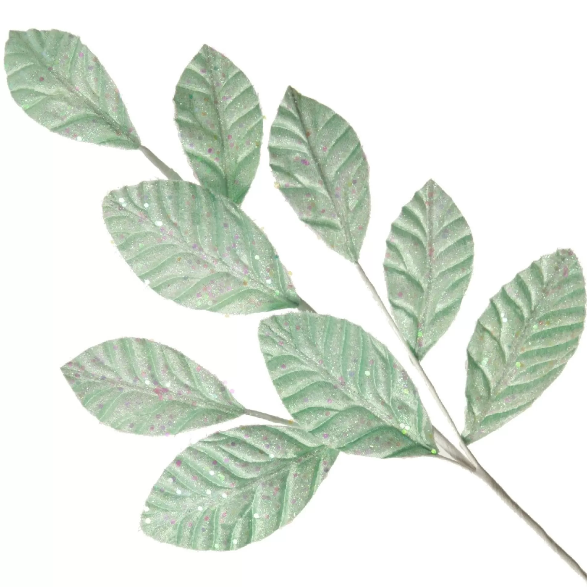 Pale Blue Glitter Leaf Spray Christmas Sprays |