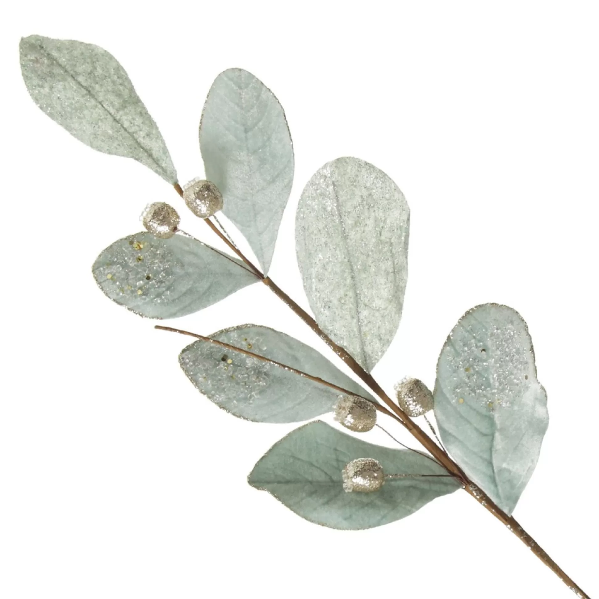 Pale Blue Mixed Leaf Christmas Spray with Beads Christmas Sprays |