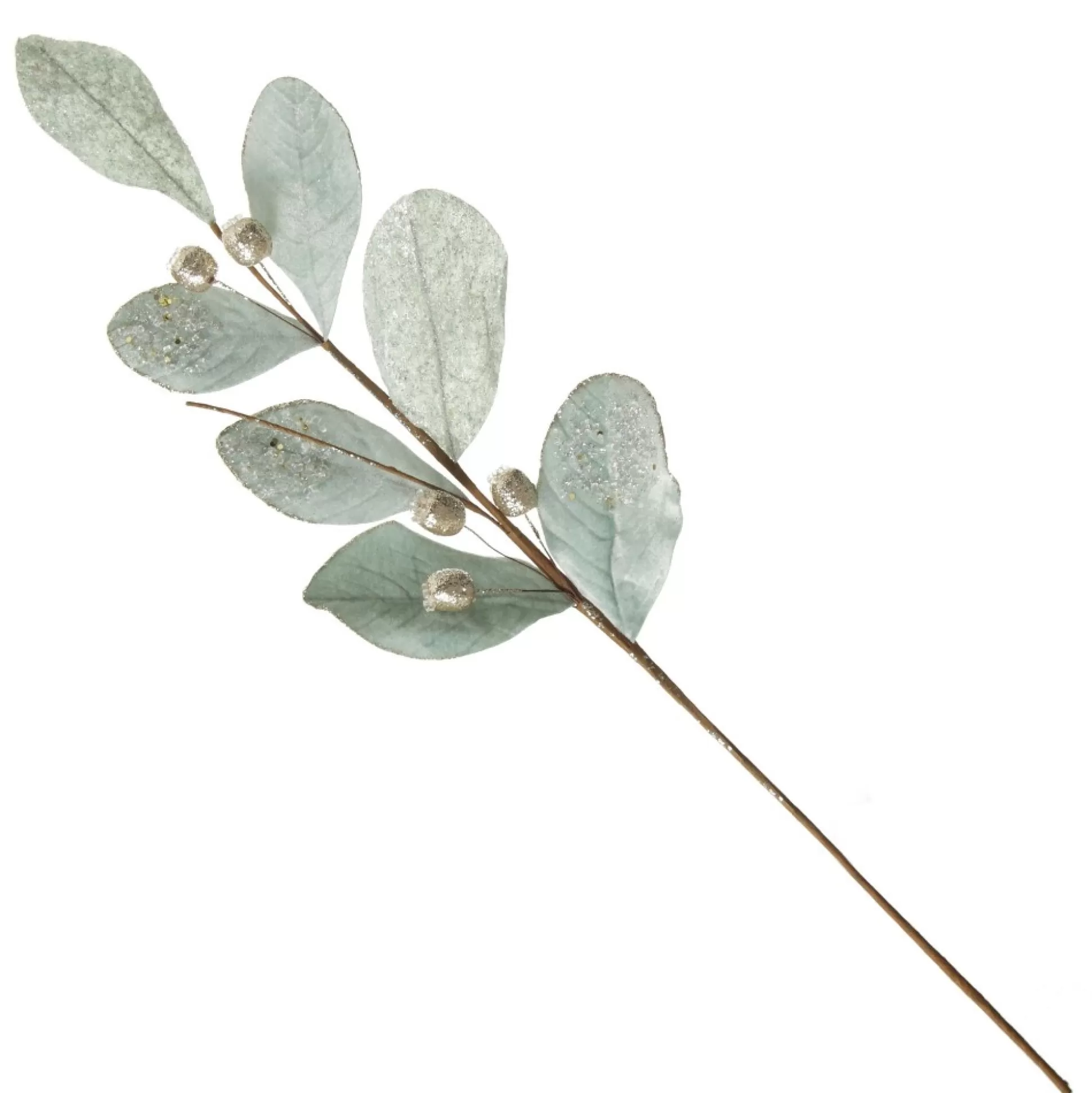 Pale Blue Mixed Leaf Christmas Spray with Beads Christmas Sprays |