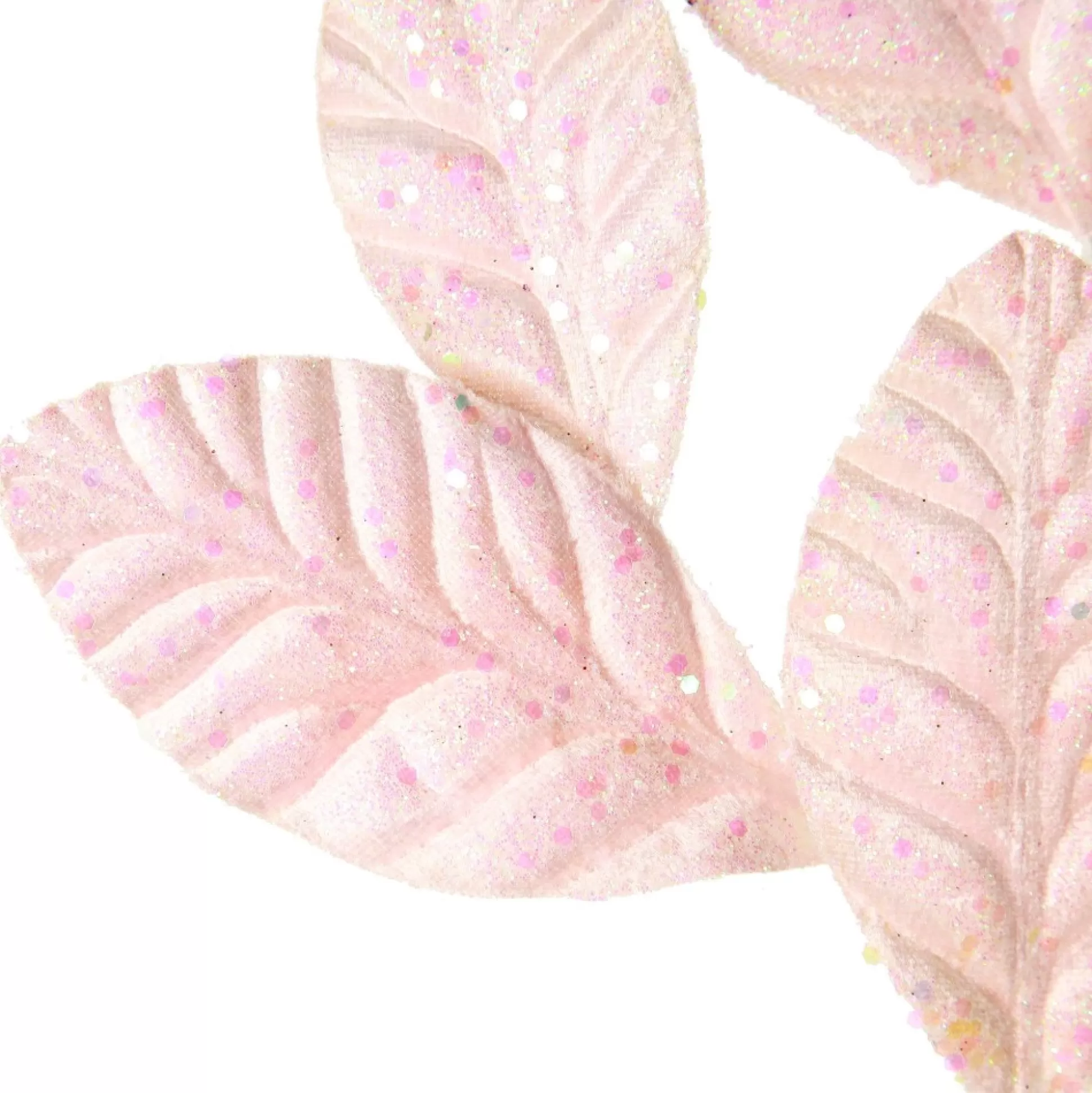 Pale Pink Glitter Leaf Spray Christmas Sprays |