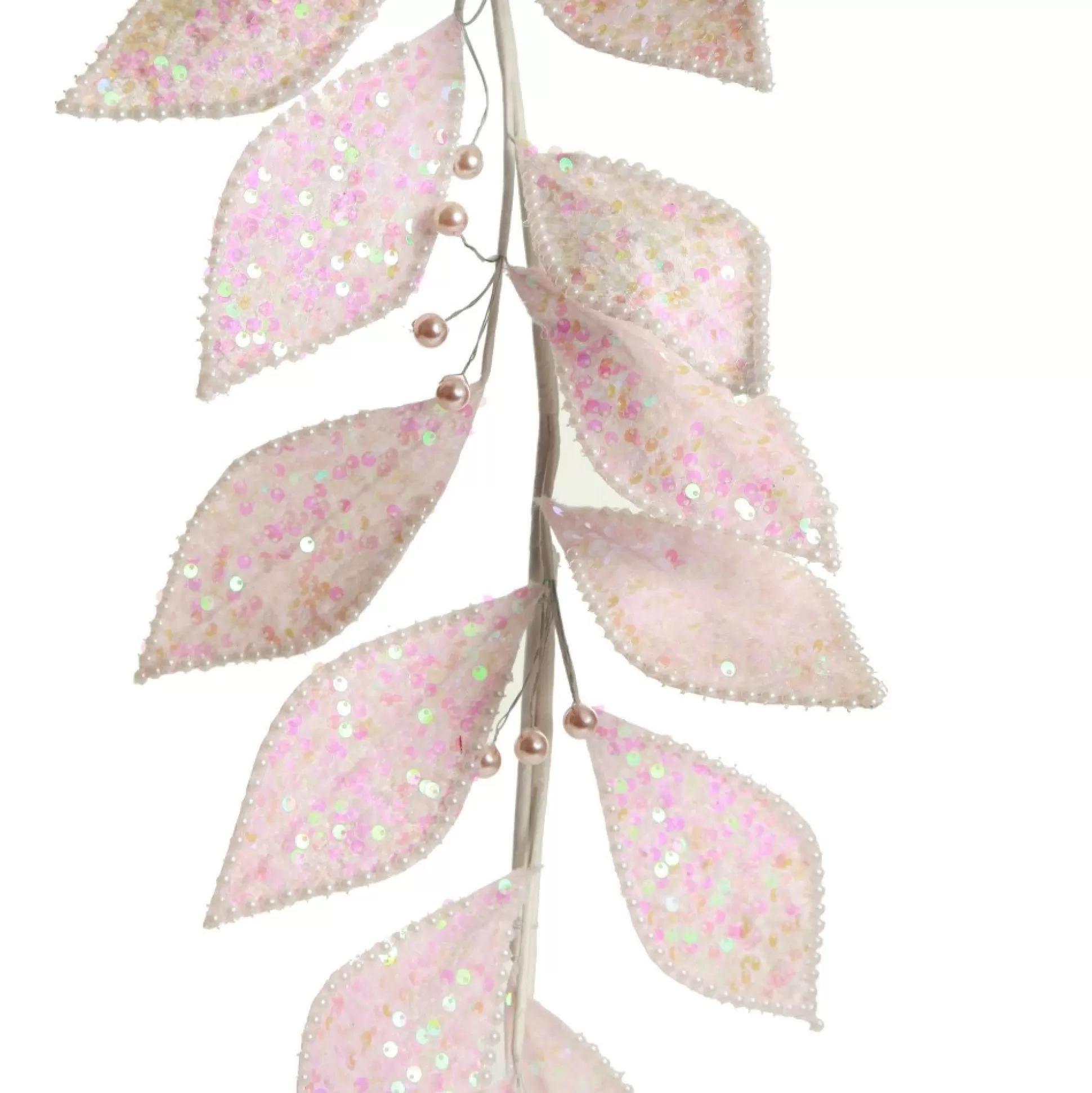 Pale Pink Sequin Leaf Garland Tree Garlands |