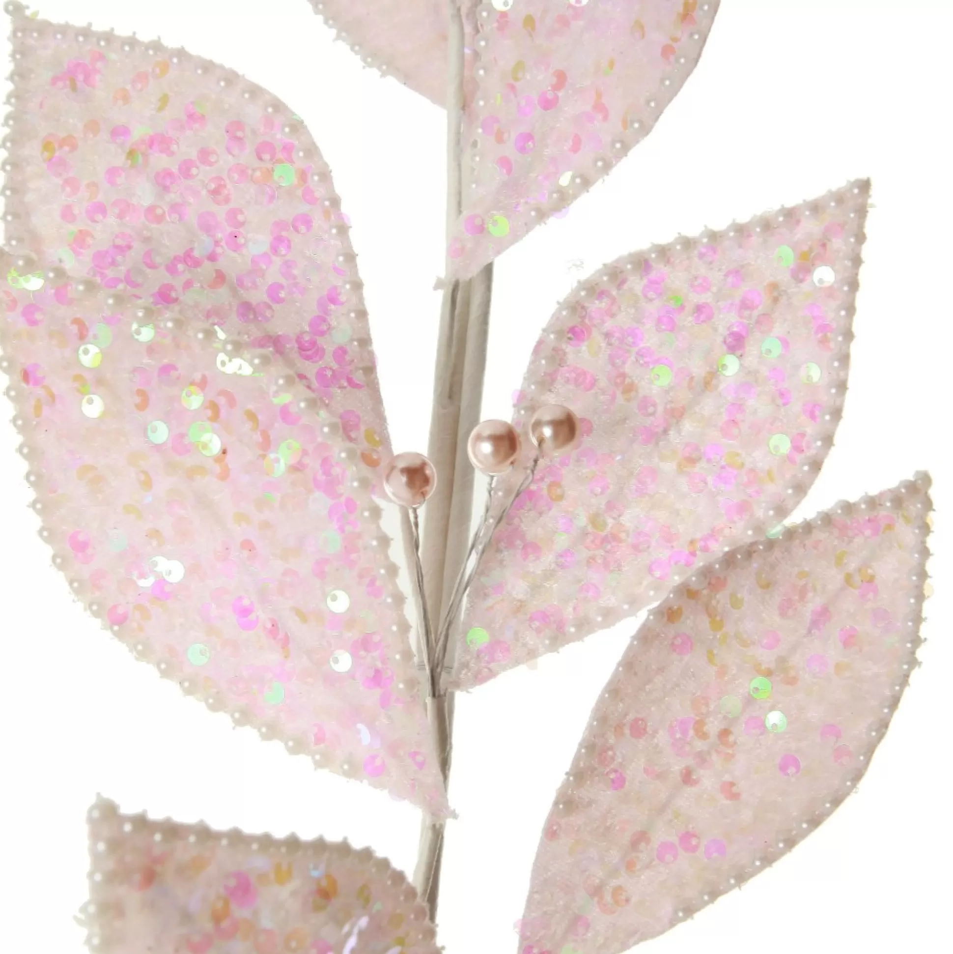 Pale Pink Sequin Leaf Garland Tree Garlands |