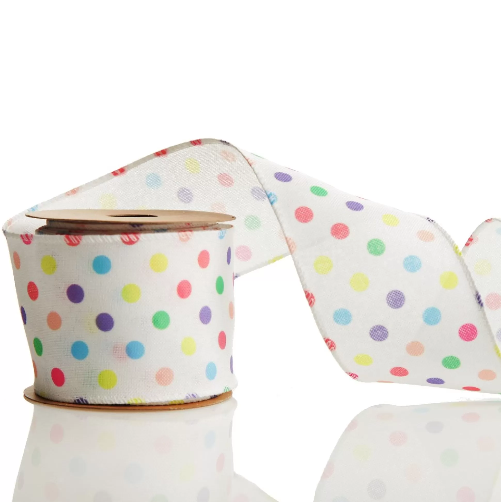 Pastel Polka Dot Ribbon with Wired Edge Ribbons |