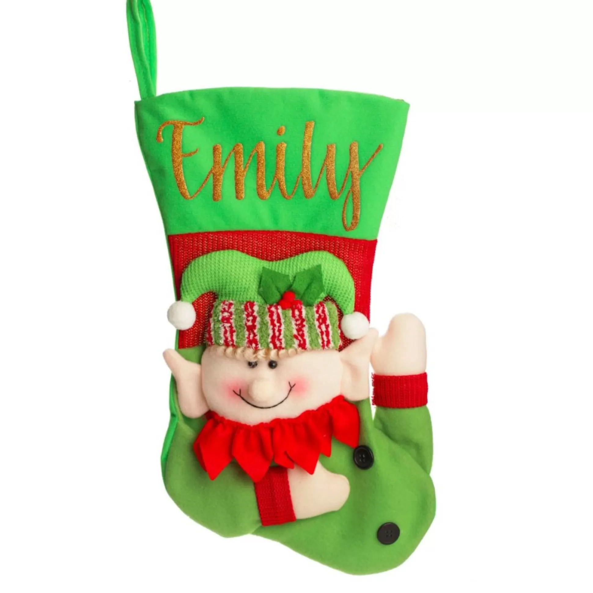 Personalised 3D Elf Christmas Stocking Personalised Stockings |