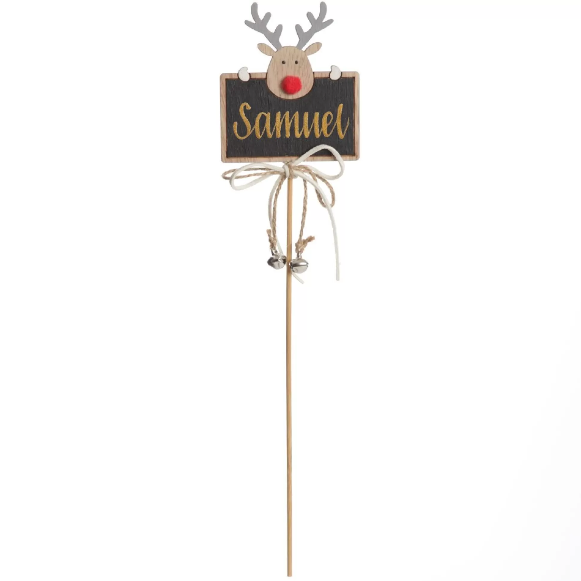 Personalised Blackboard Stake with Peeping Deer Christmas Table Decor |