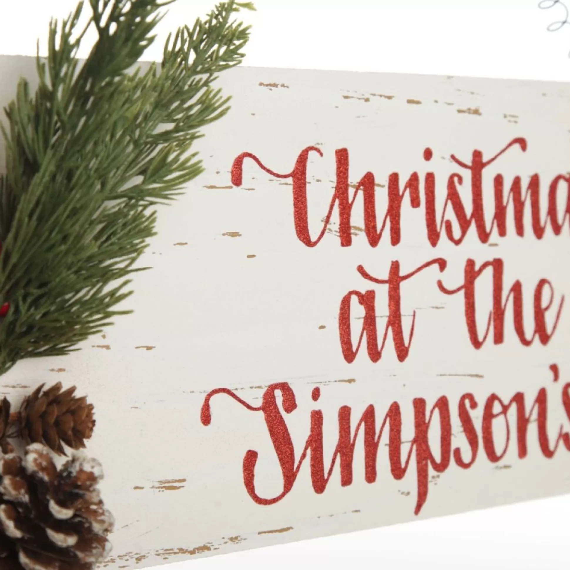 Personalised Country Christmas Wood Plaque with Red Berry Christmas Plaques |