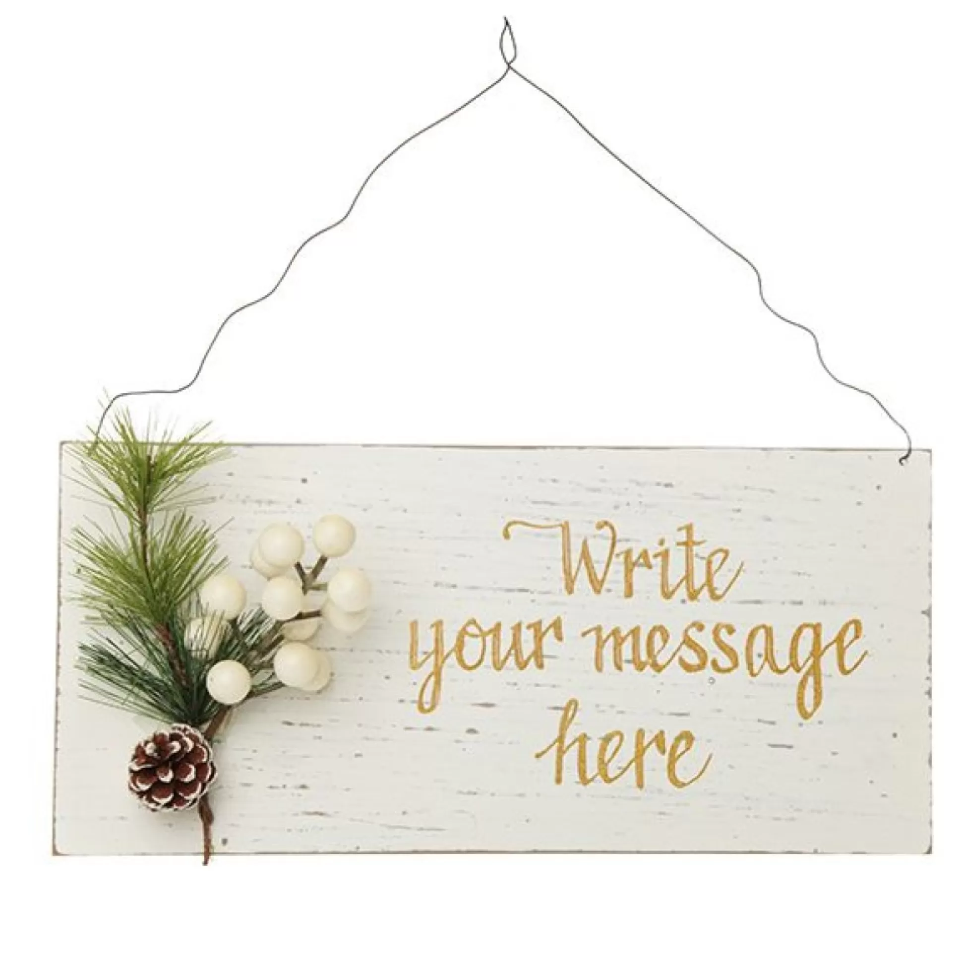 Personalised Country Christmas Wood Plaque with White Berry Christmas Plaques |