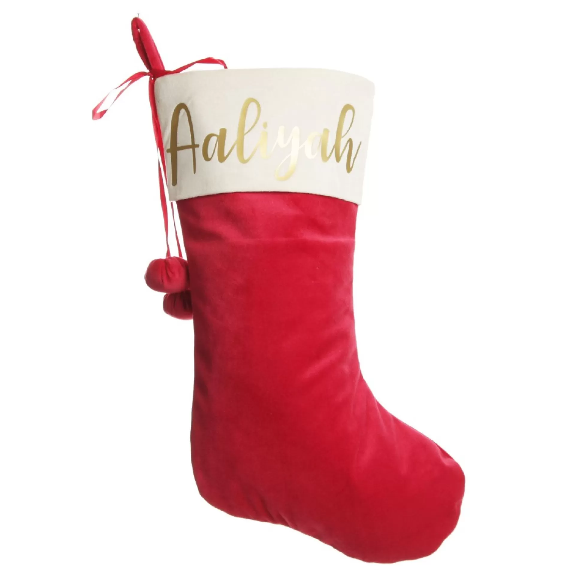 Personalised Dark Red Velvet Christmas Stocking Personalised Stockings |