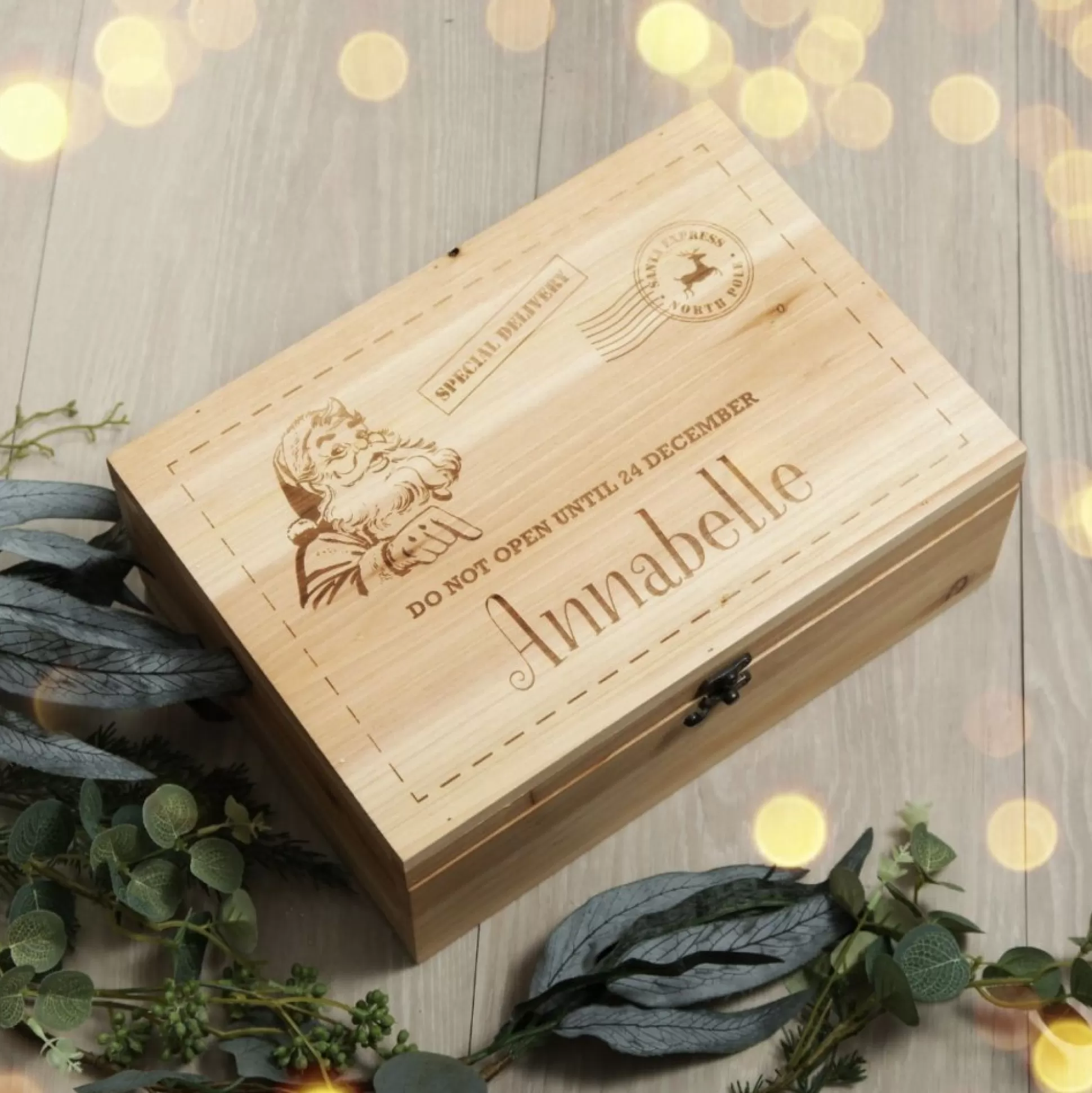 Personalised Do Not Open Wooden Christmas Eve Box Gift Wrap, Boxes, Bags & Tags |