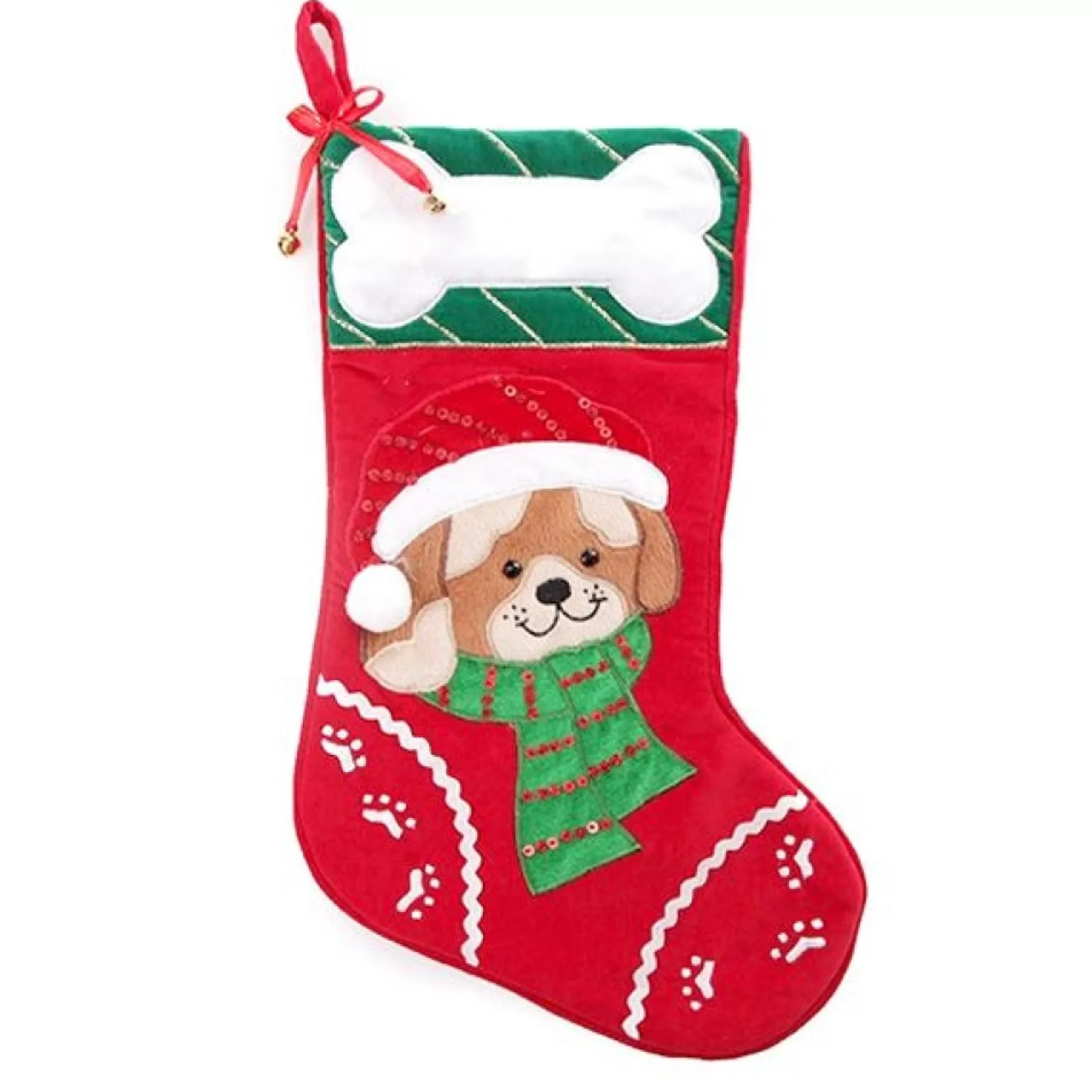 Personalised Dog Christmas Stocking with Bone Personalised Stockings |