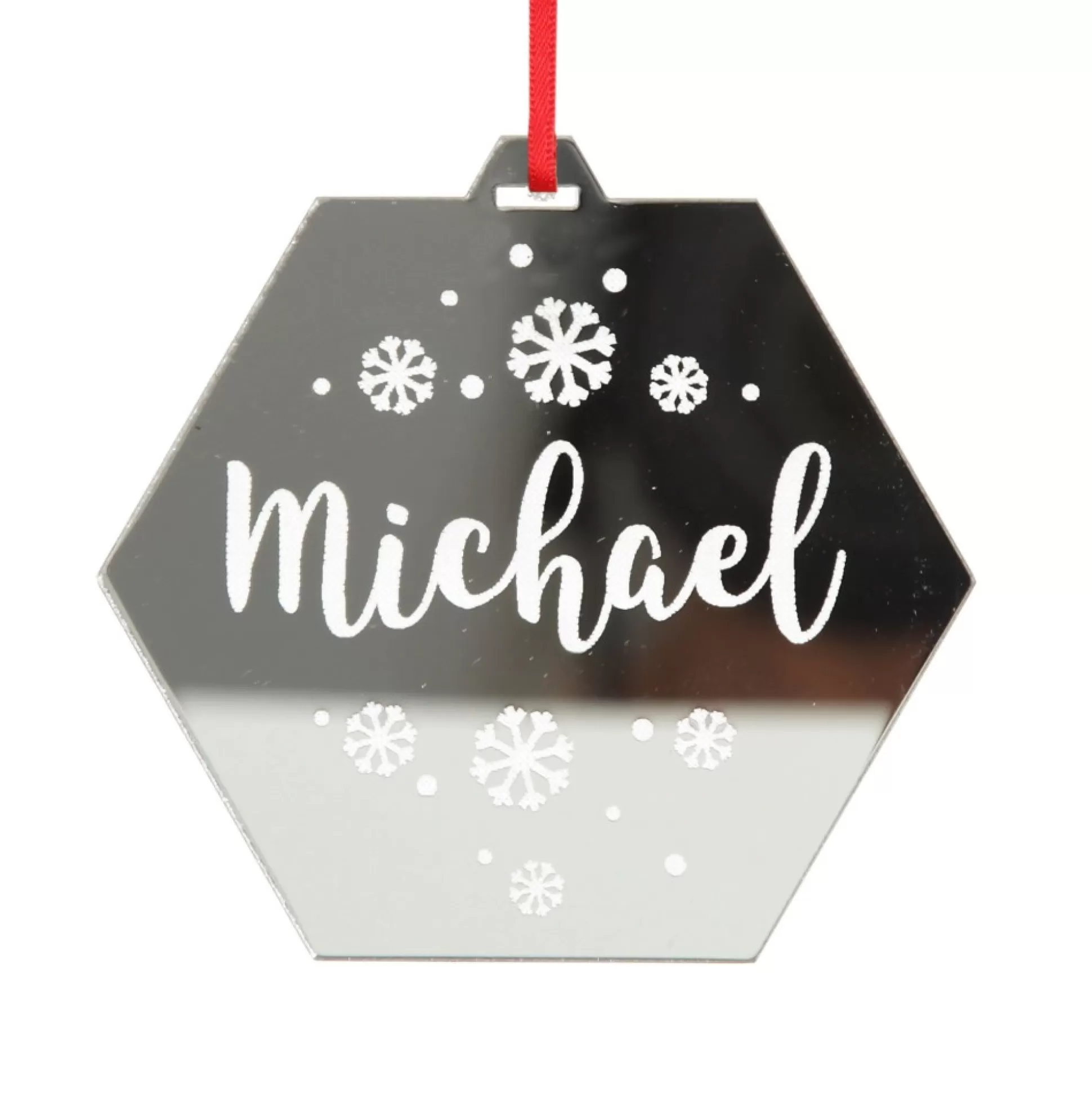 Personalised Etched Hexagon Christmas Decoration Personalised Decorations |