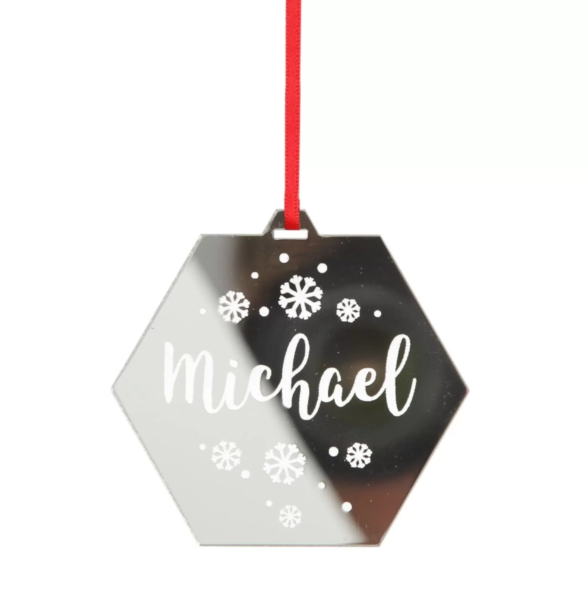 Personalised Etched Hexagon Christmas Decoration Personalised Decorations |