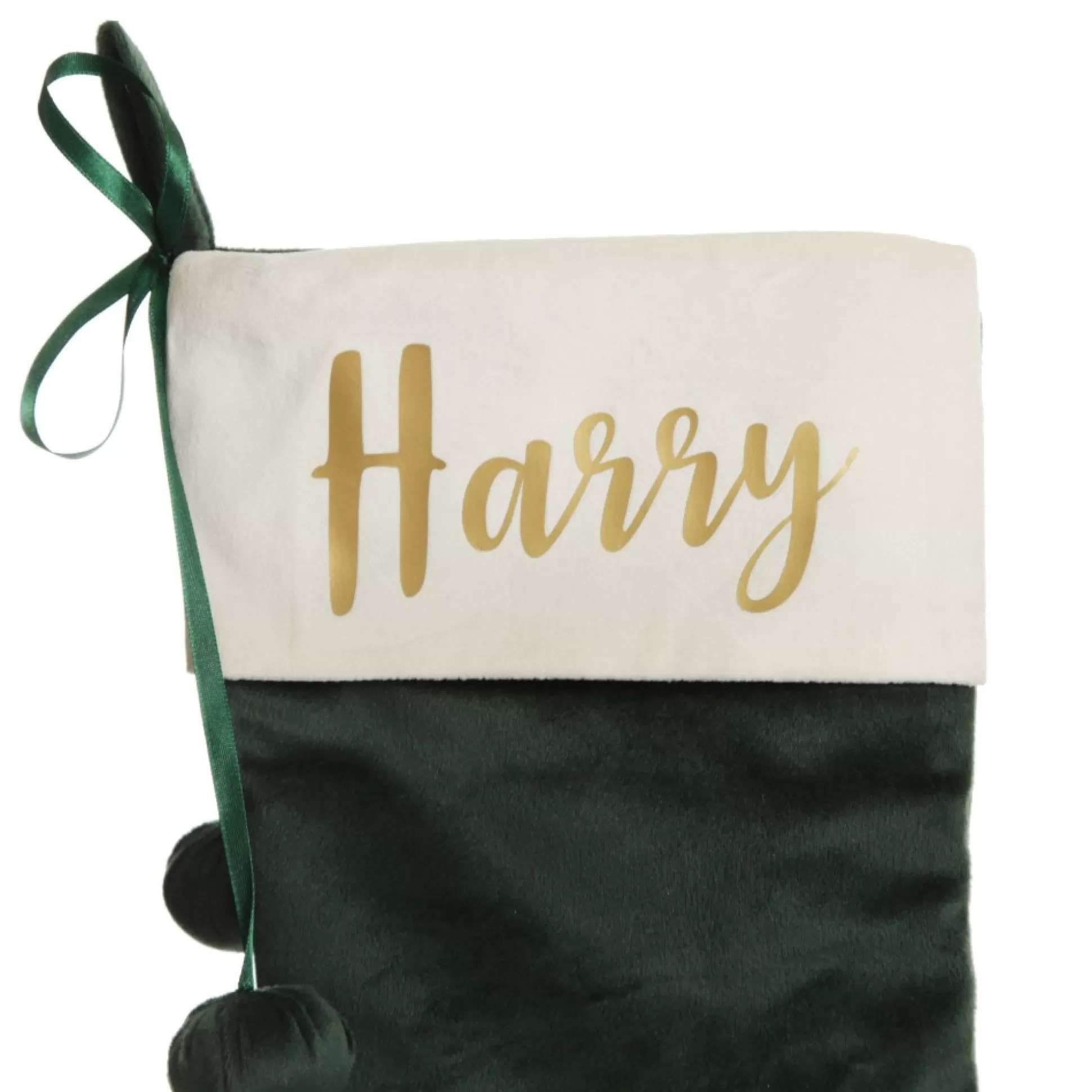 Personalised Forest Green Velvet Christmas Stocking Personalised Stockings |