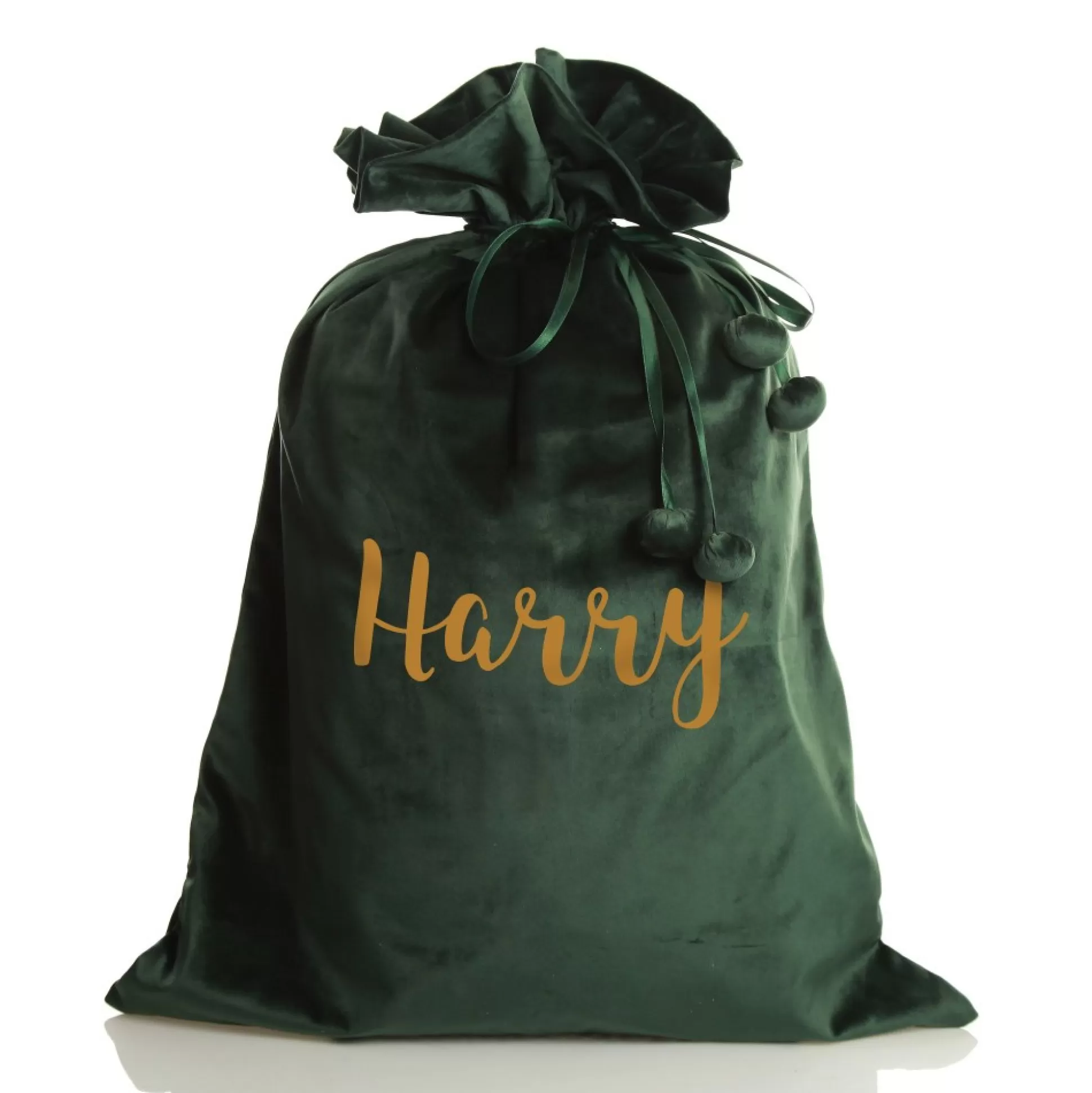 Personalised Forest Green Velvet Santa Sack Personalised Santa Sacks |