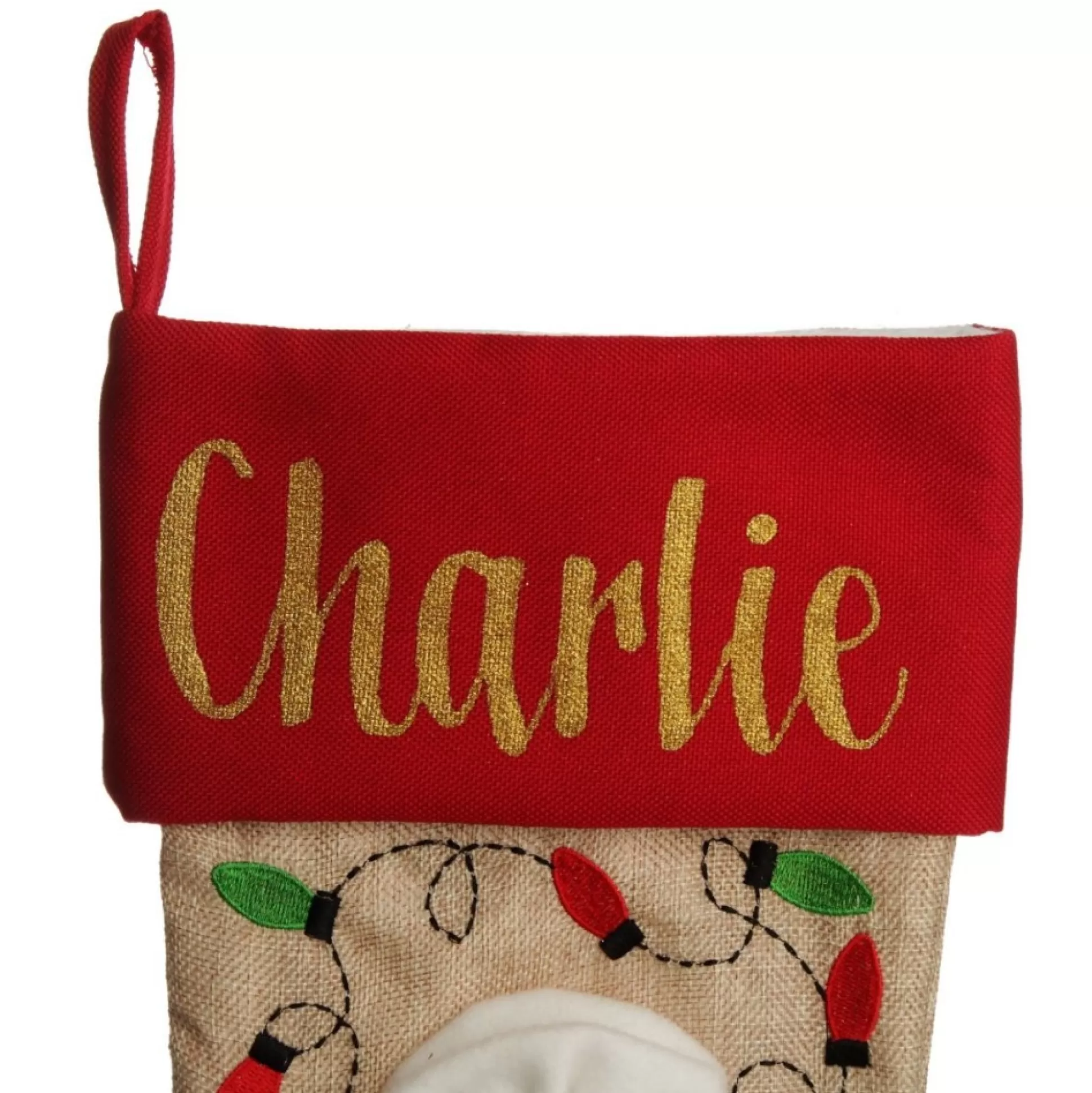Personalised Gingerbread Boy Christmas Stocking with Dangly Legs Personalised Stockings |