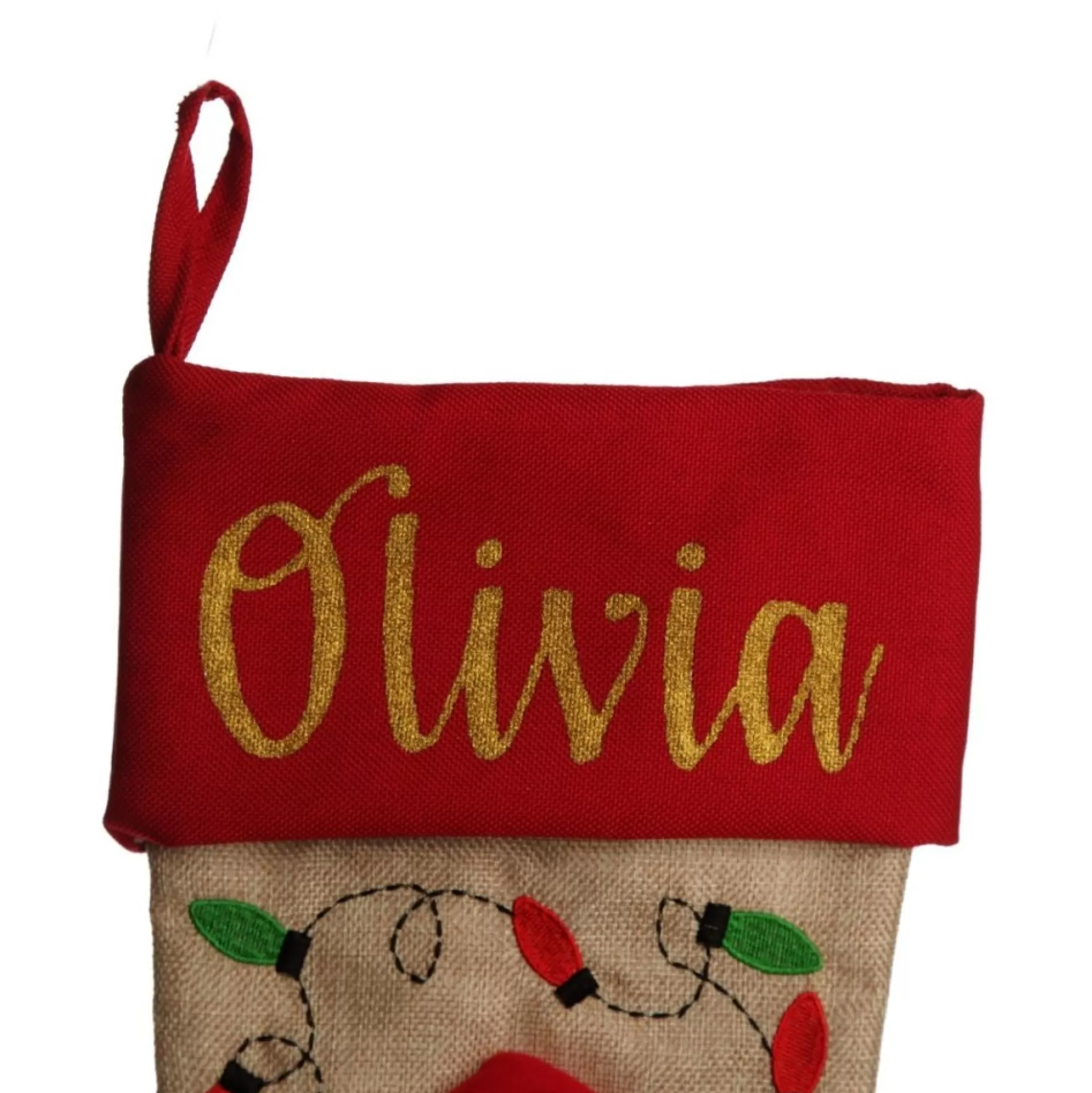 Personalised Gingerbread Girl Christmas Stocking with Dangly Legs Personalised Stockings |