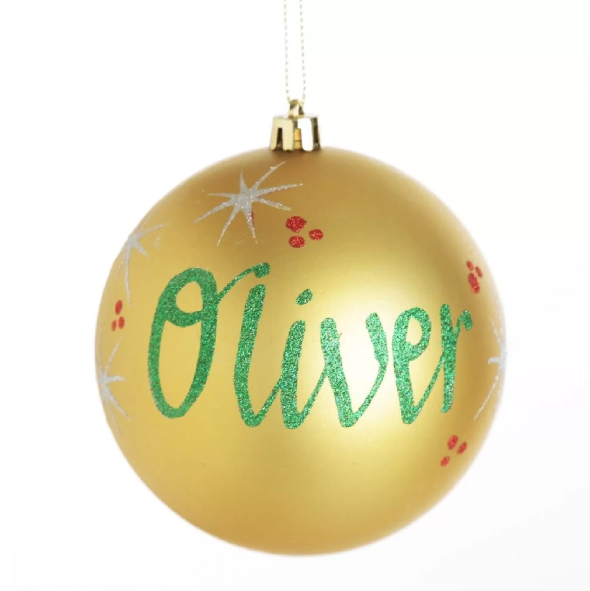 Personalised Gold Shatterproof Christmas Bauble Personalised Baubles |