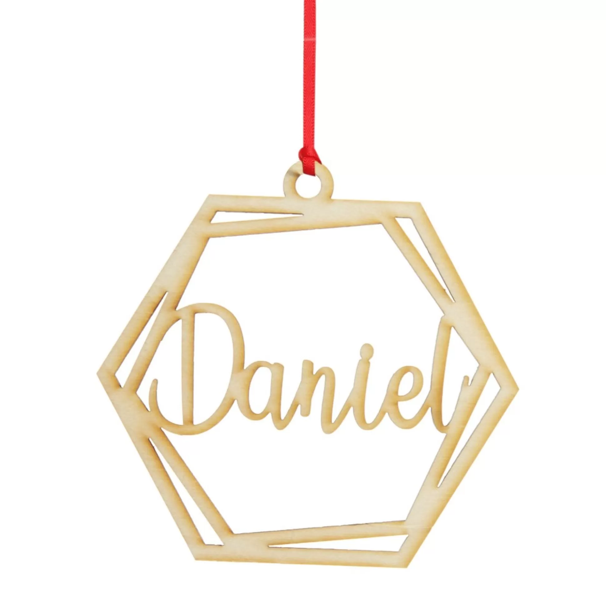 Personalised Hexagonal Laser Cut Christmas Decoration Personalised Decorations |