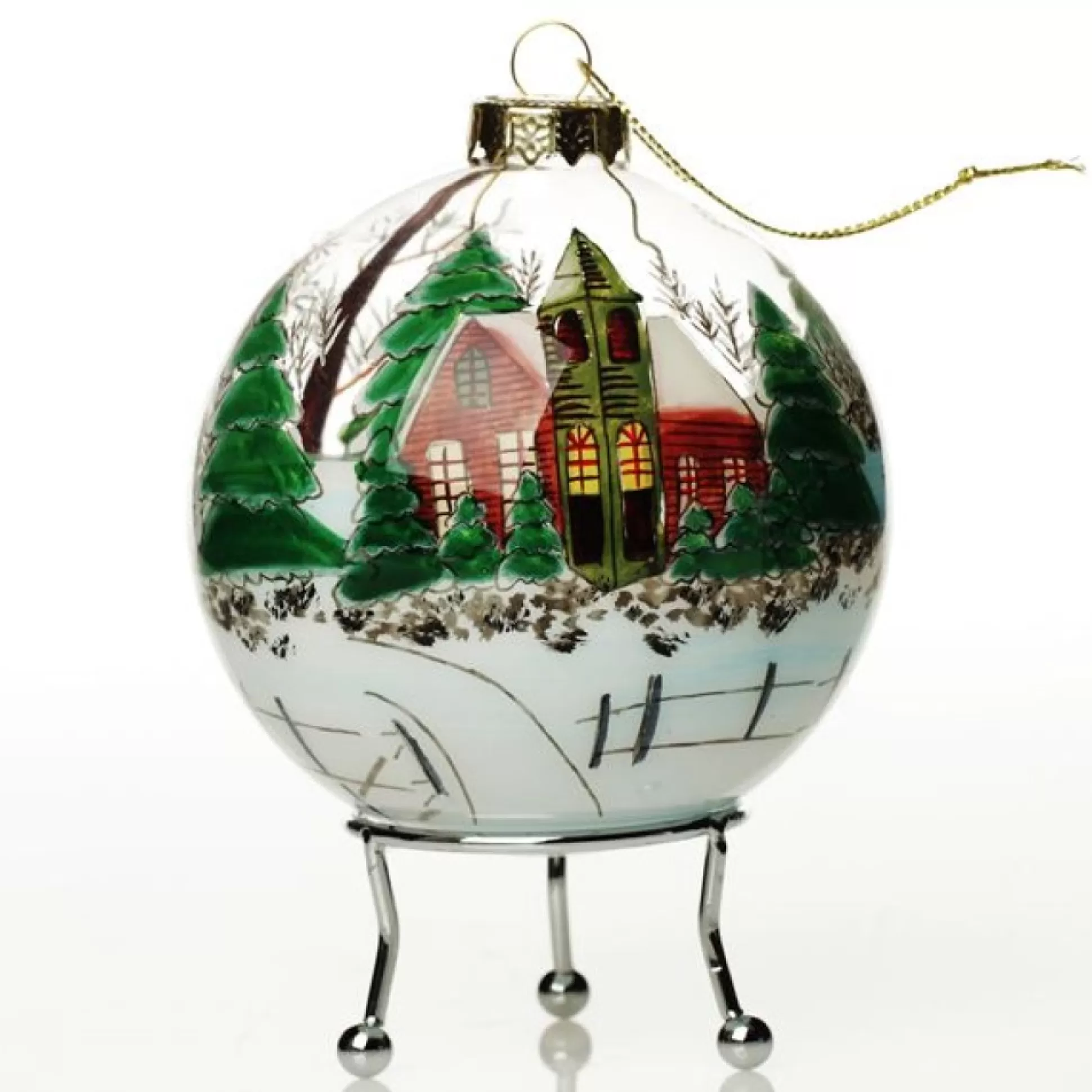 Personalised Inside Painted Church Christmas Bauble Personalised Baubles |