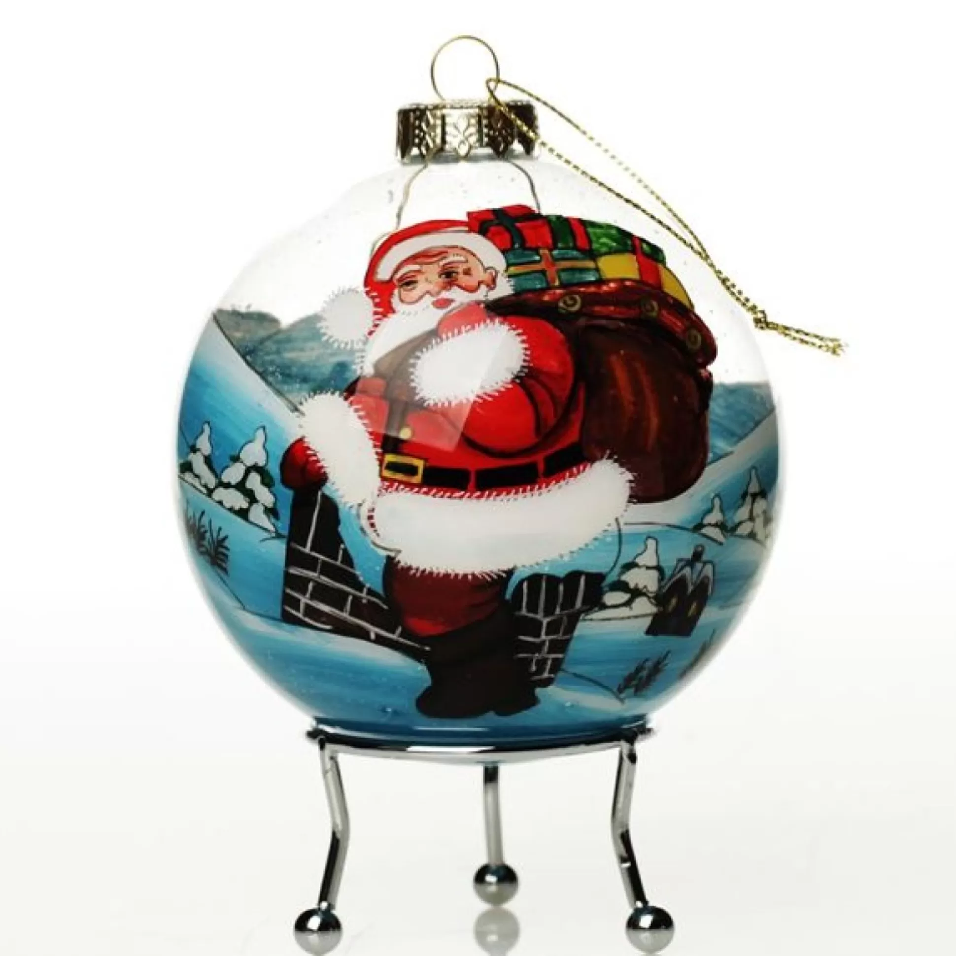 Personalised Inside Painted Santa with Sack Christmas Bauble Personalised Baubles |