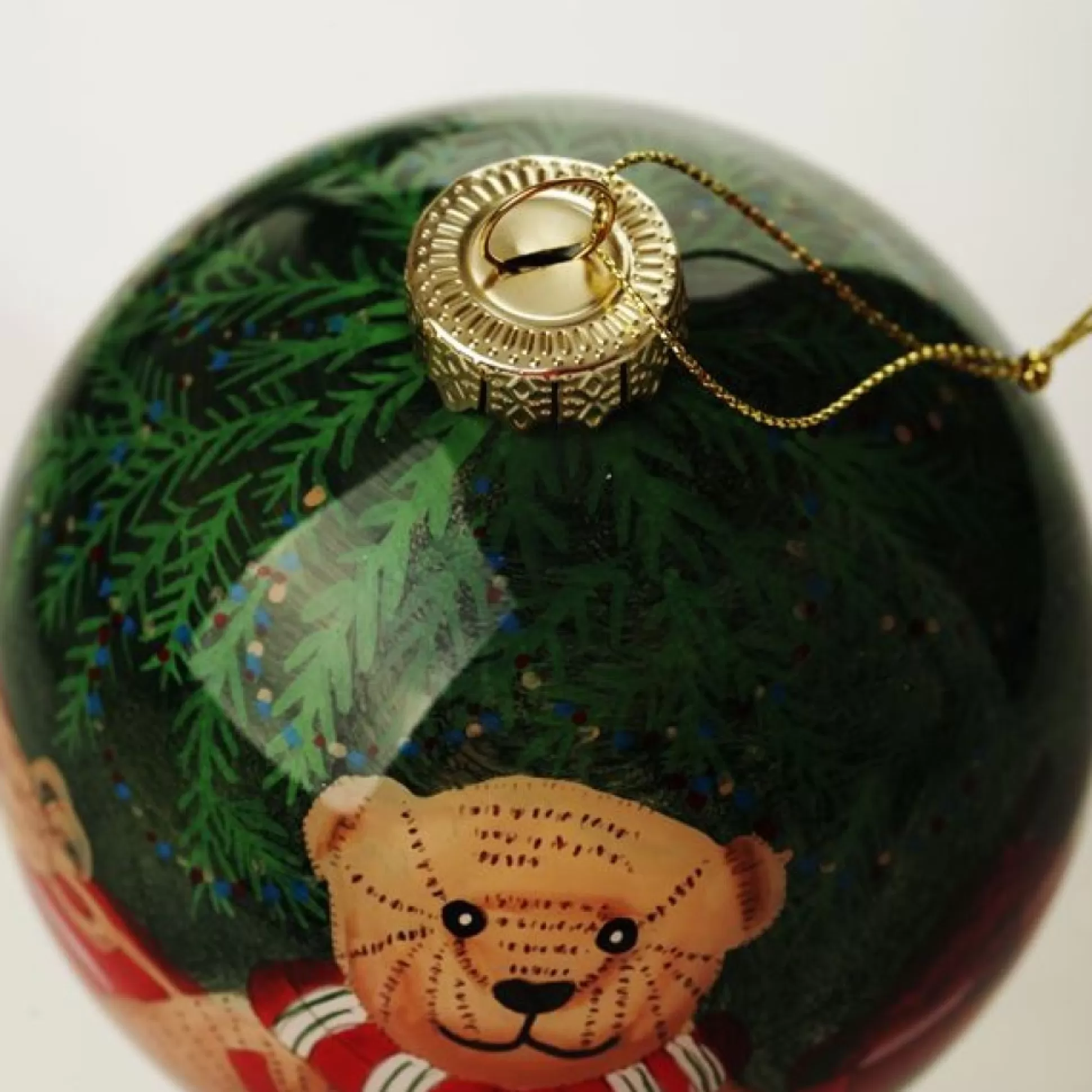Personalised Inside Painted Teddy Bear Christmas Bauble Personalised Baubles |