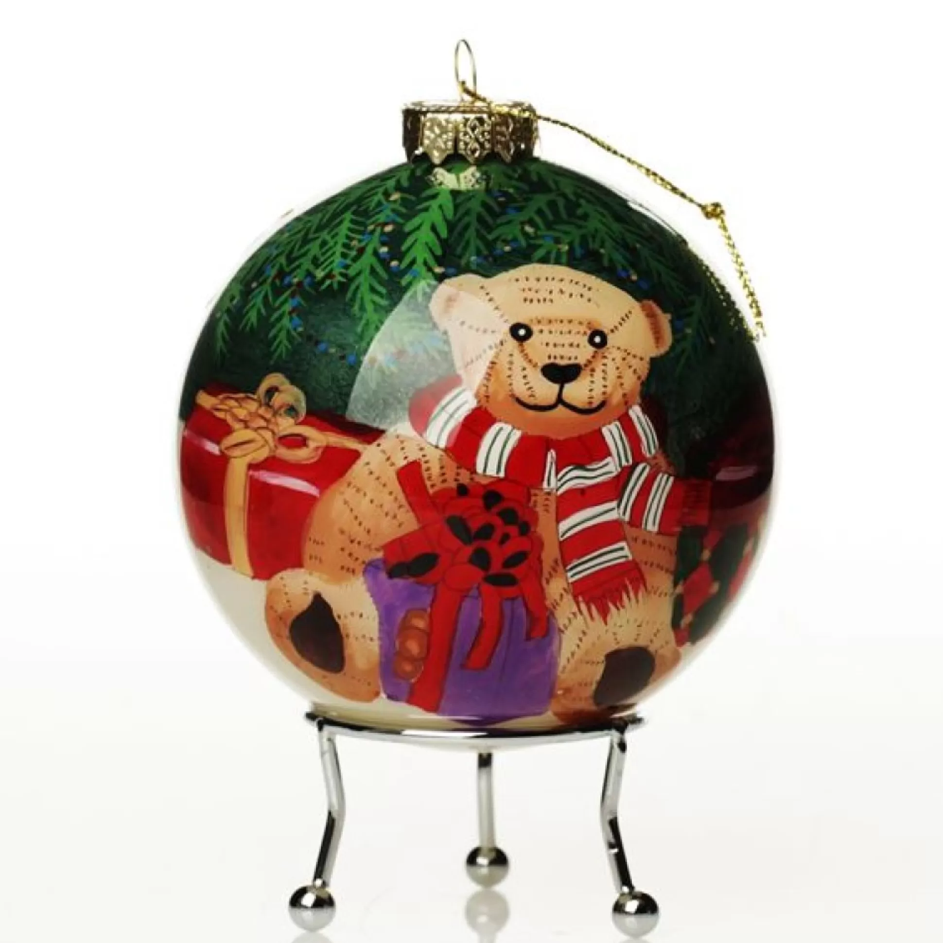 Personalised Inside Painted Teddy Bear Christmas Bauble Personalised Baubles |