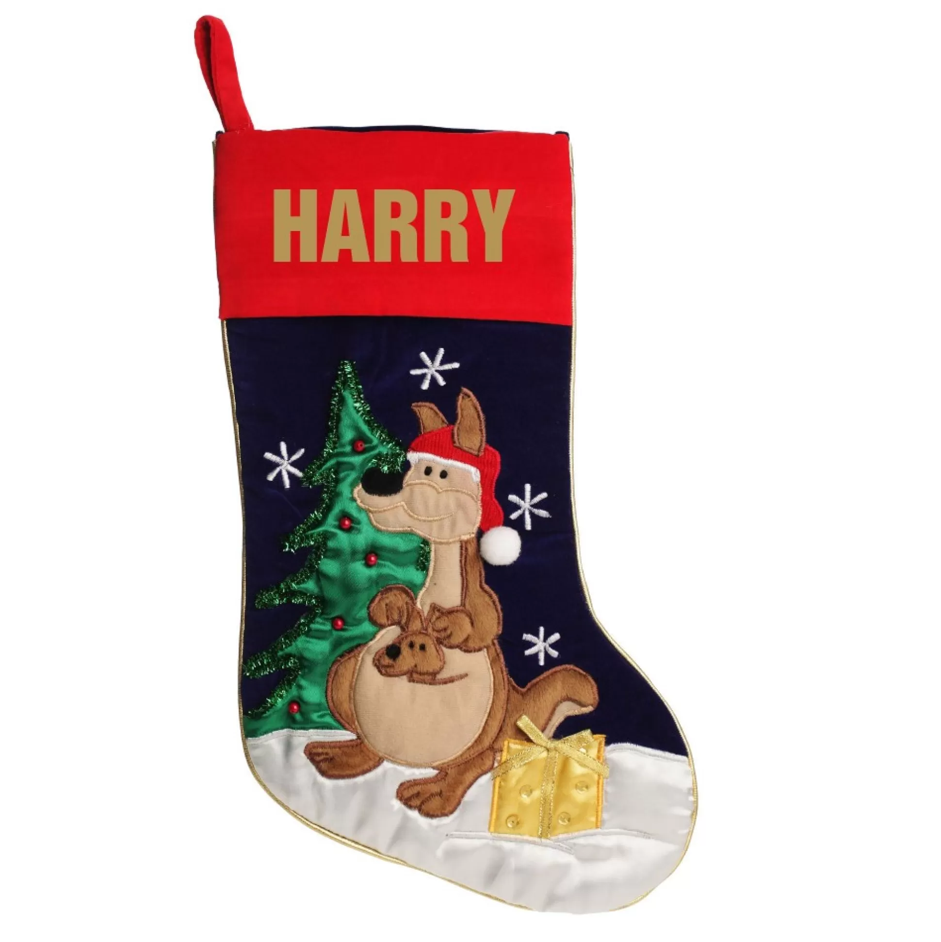Personalised Kangaroo Christmas Stocking Personalised Stockings |