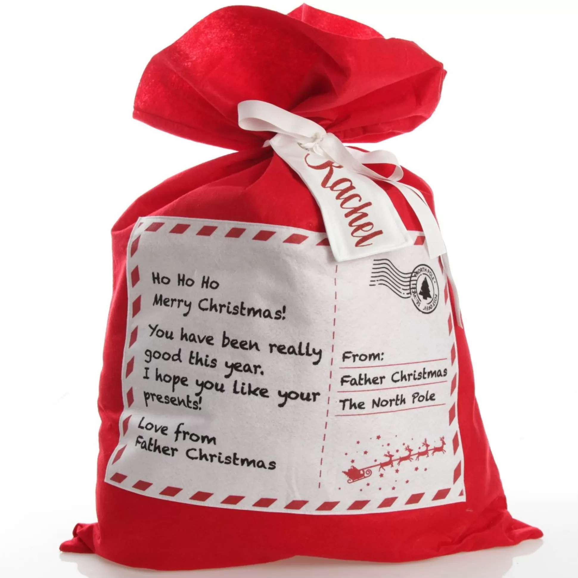 Personalised Letter from Santa Red Felt Jumbo Sack Personalised Santa Sacks |