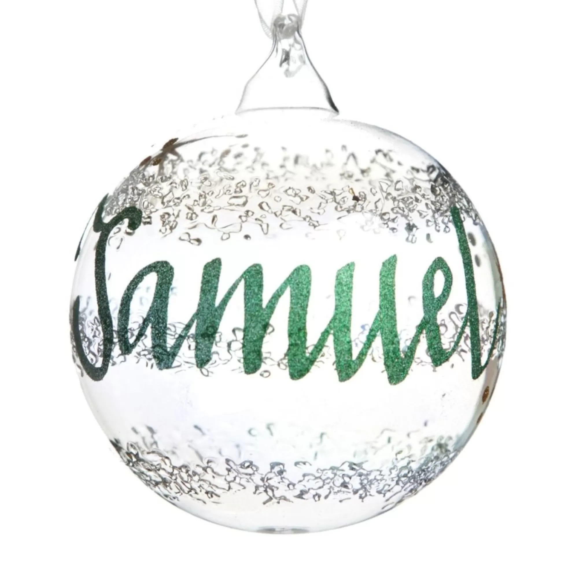 Personalised Rainbow Glass Christmas Bauble Personalised Baubles |