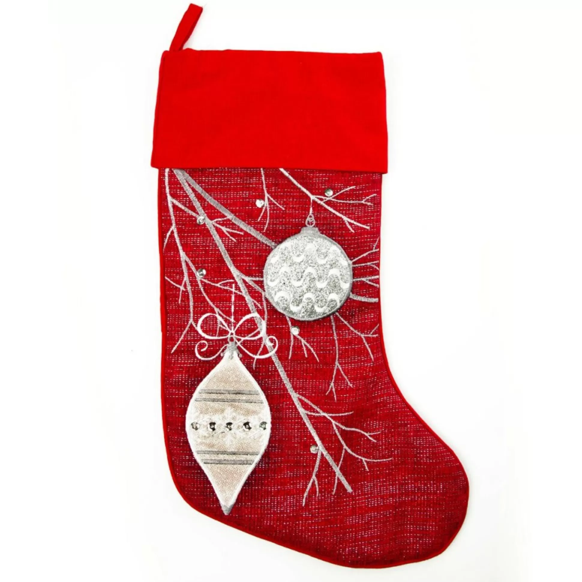 Personalised Red Bauble Christmas Stocking Personalised Stockings |