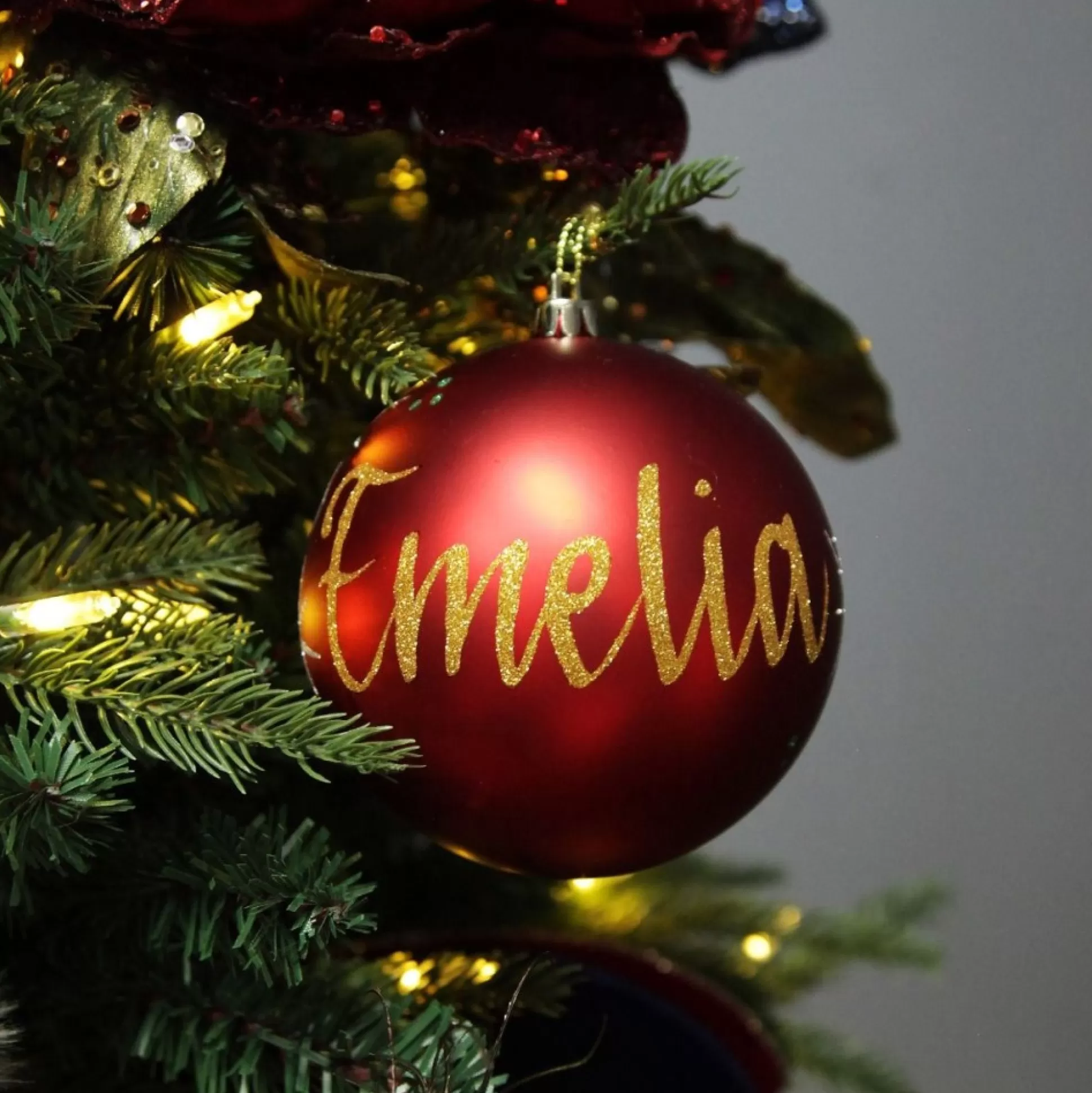 Personalised Red Shatterproof Christmas Bauble Personalised Baubles |