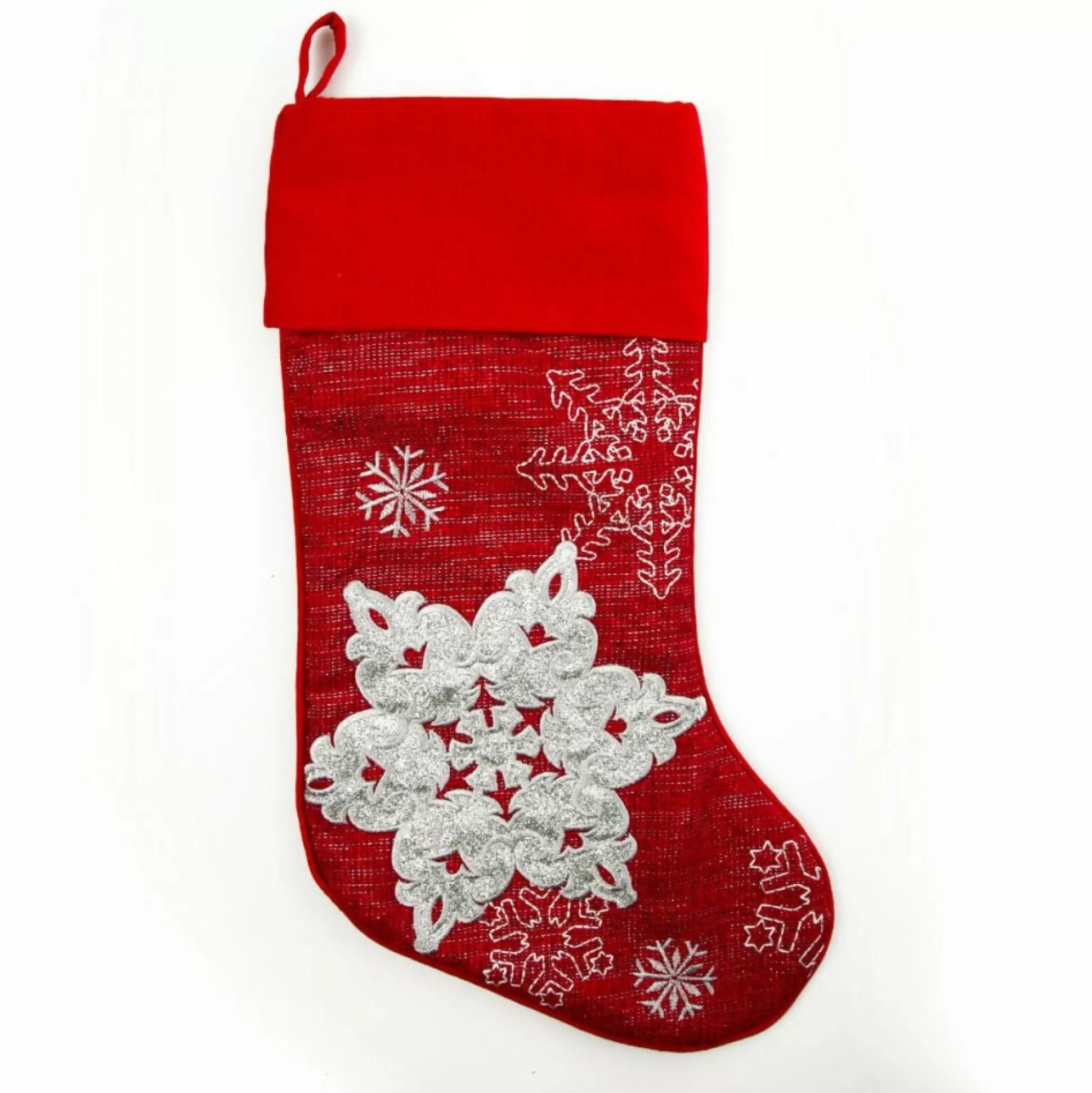 Personalised Red Snowflake Christmas Stocking Personalised Stockings |
