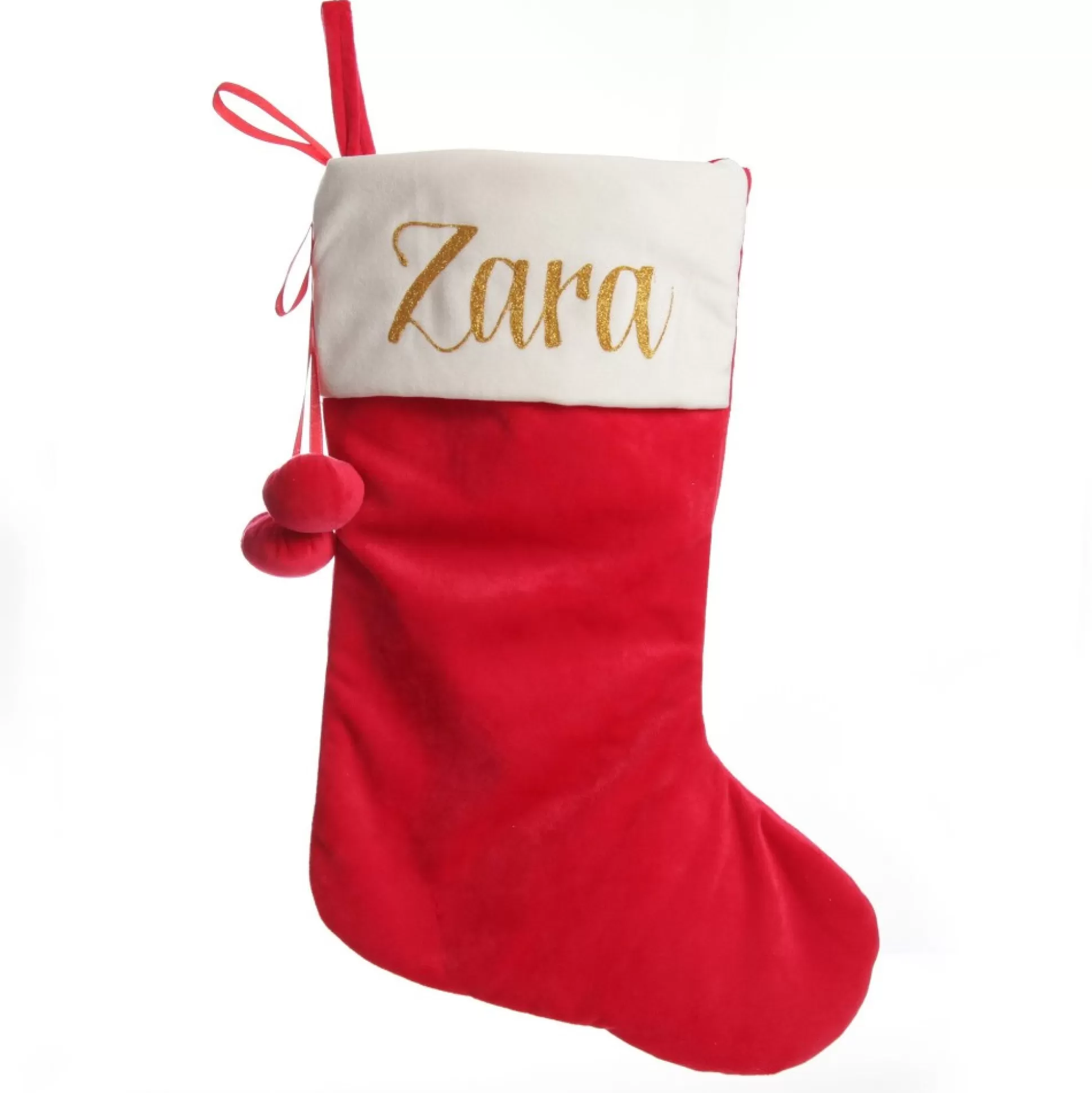 Personalised Red Velvet Christmas Stocking Personalised Stockings |