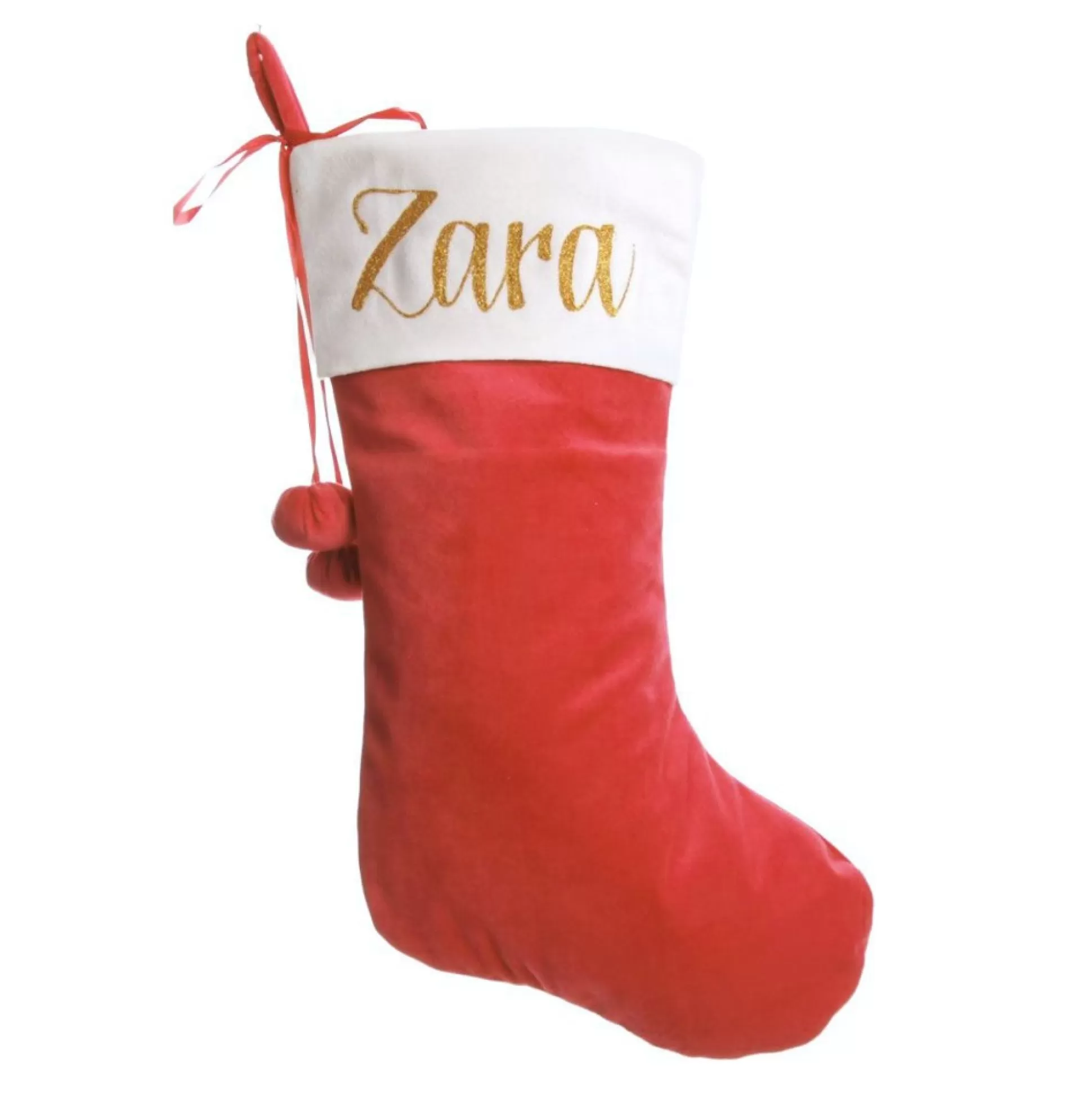Personalised Red Velvet Christmas Stocking Personalised Stockings |