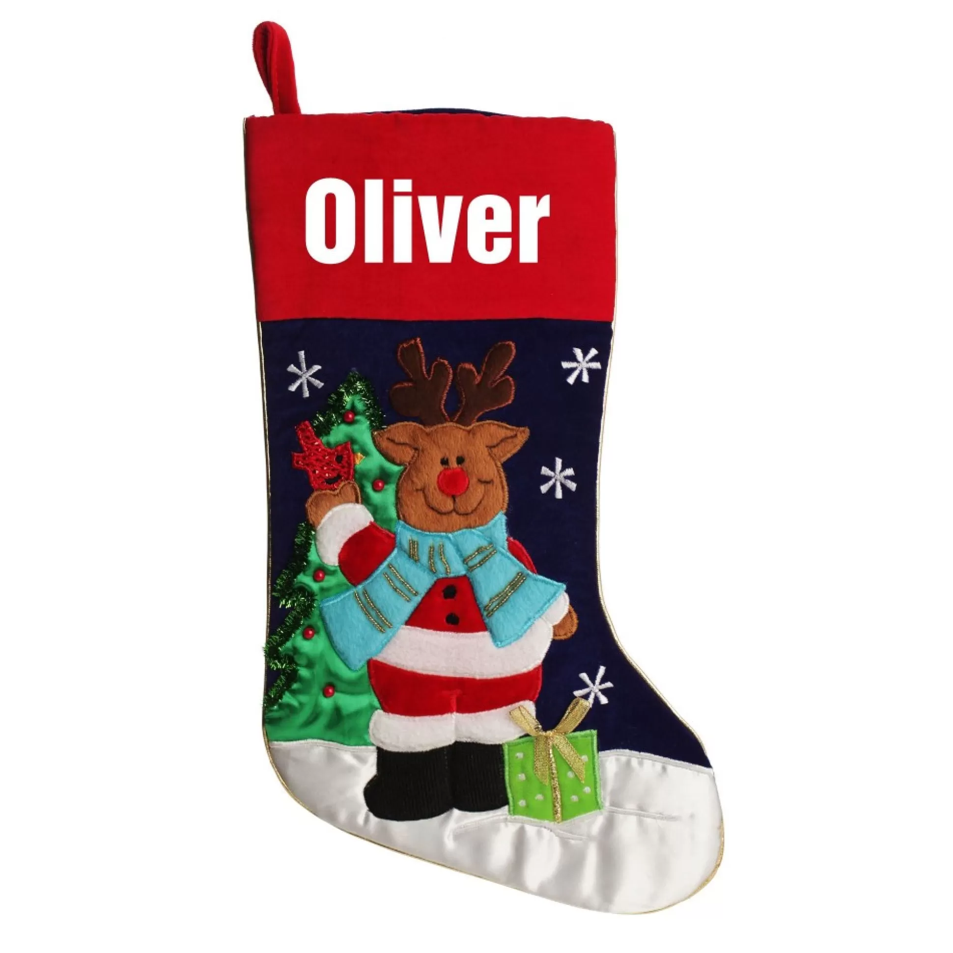 Personalised Reindeer Christmas Stocking Personalised Stockings |