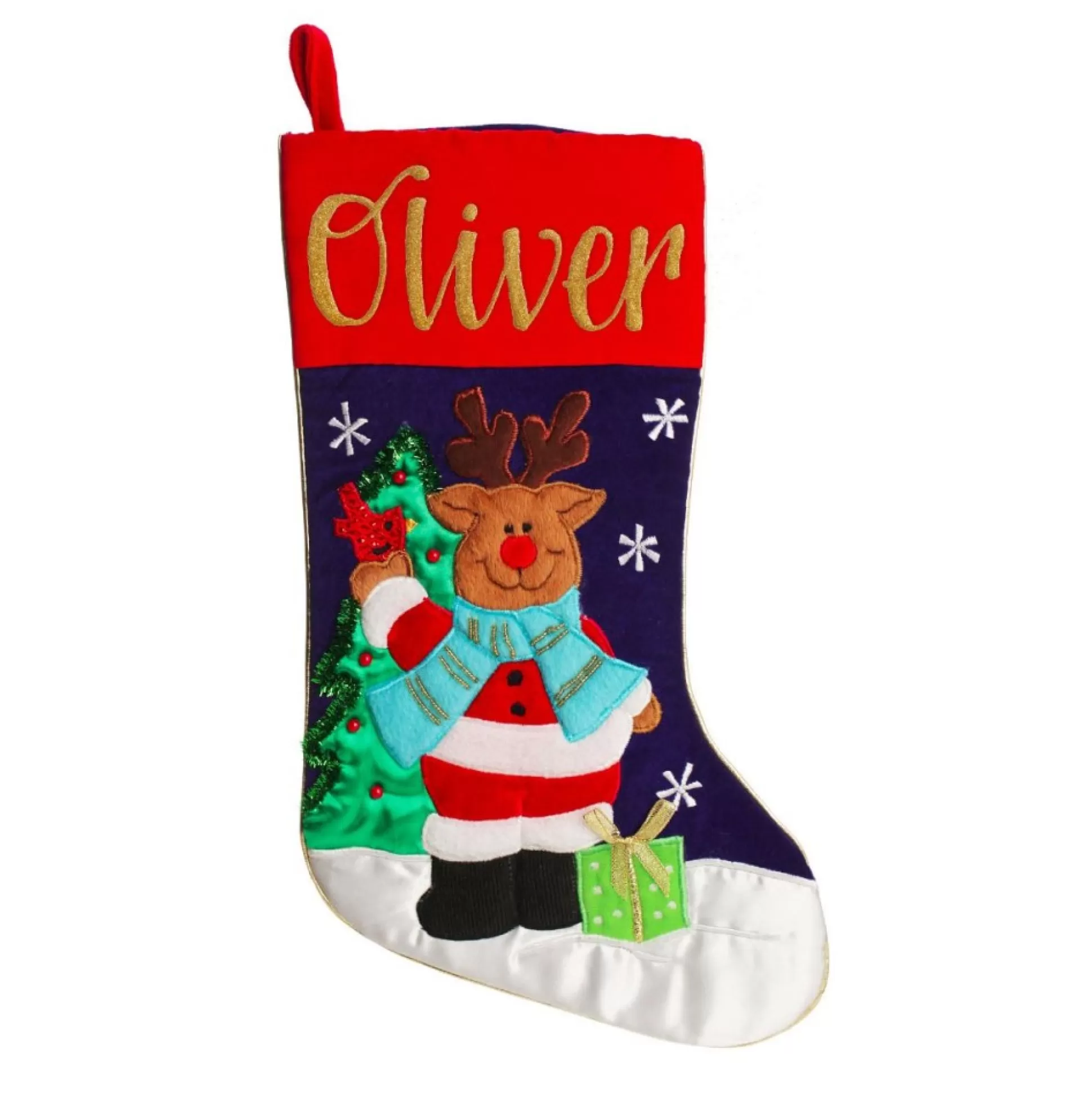 Personalised Reindeer Christmas Stocking Personalised Stockings |