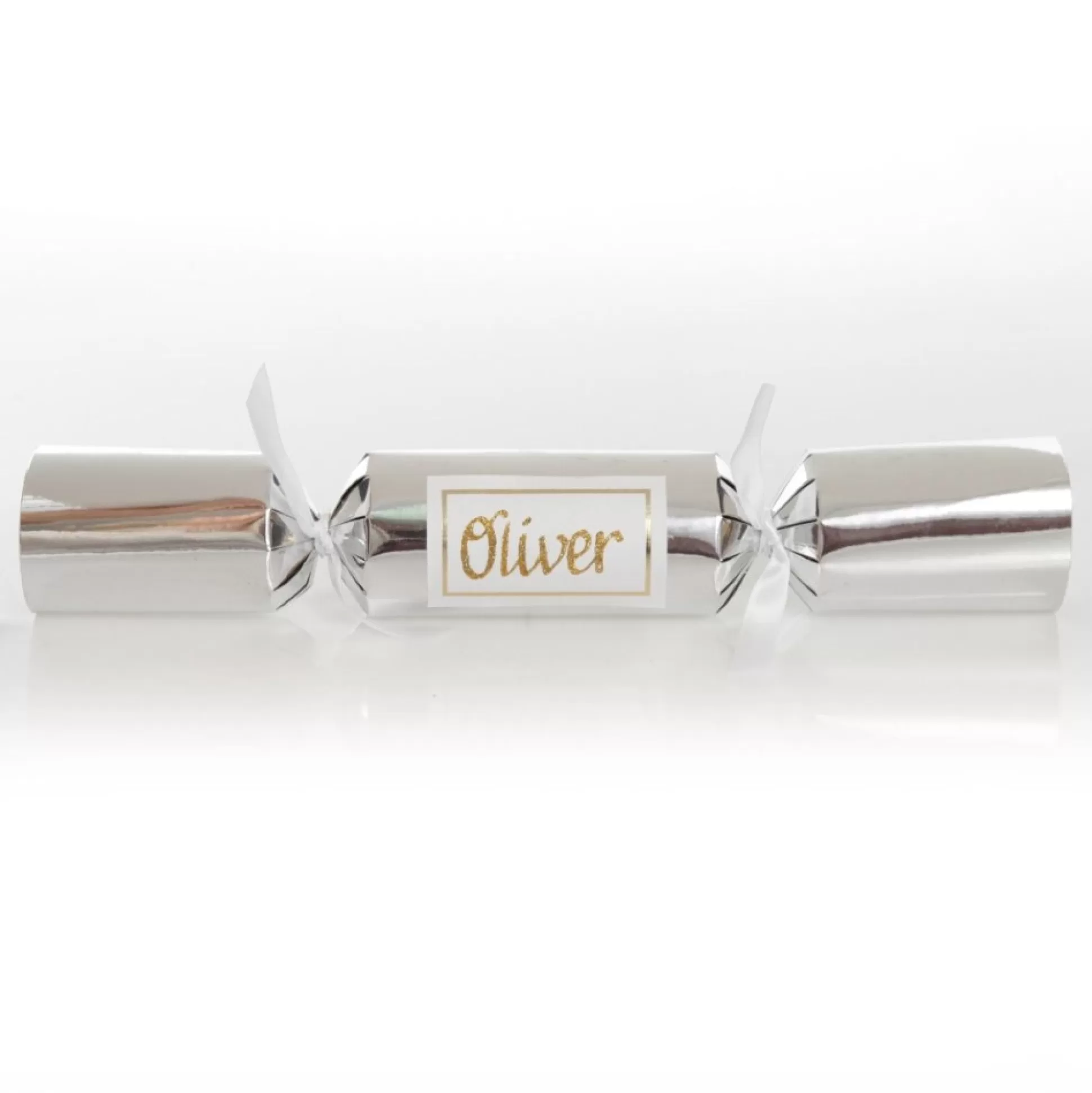 Personalised Silver Plain Bon Bon - Single Christmas Bon Bons |