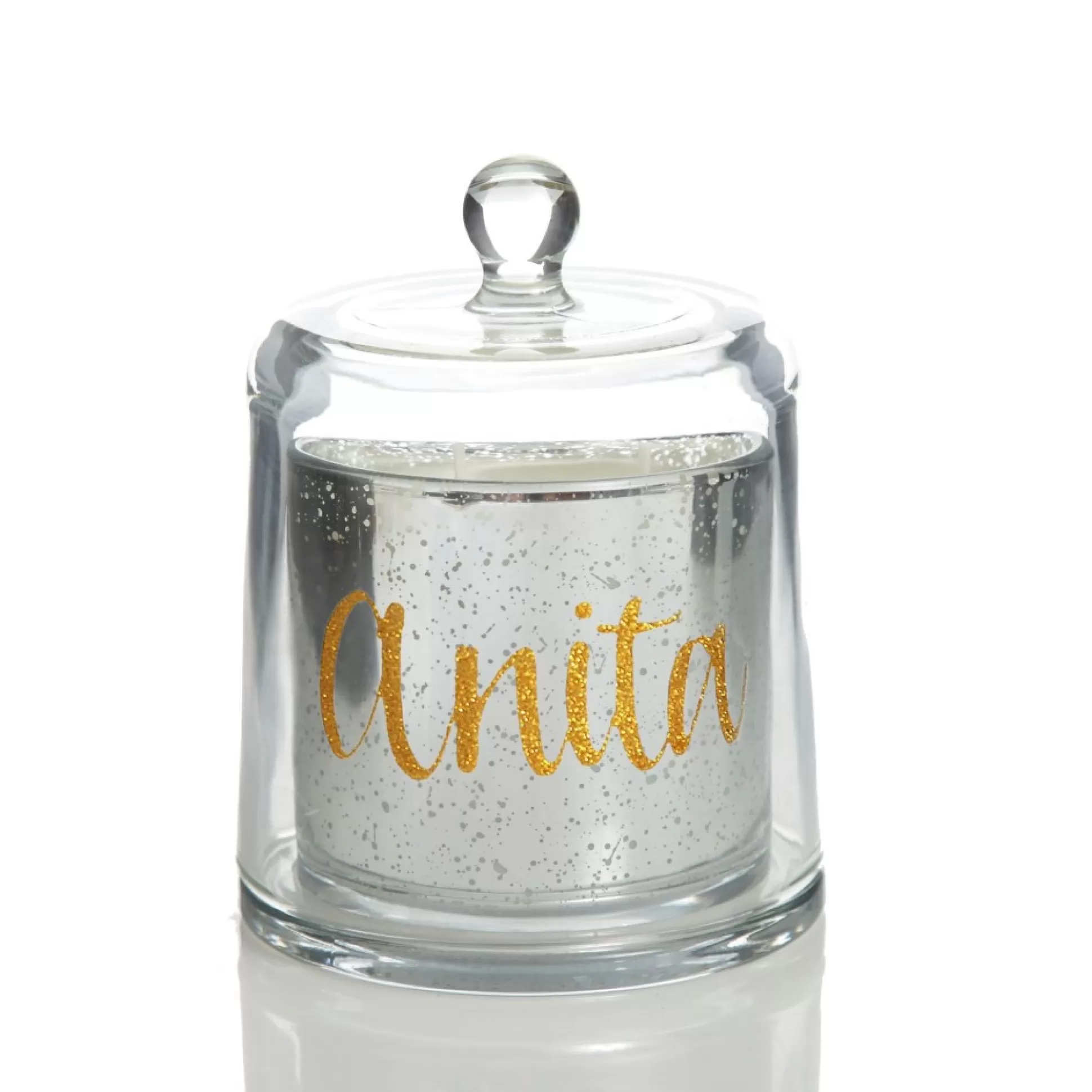 Personalised Silver Scented Christmas Candle with Glass Cloche Christmas Candles And Scents |